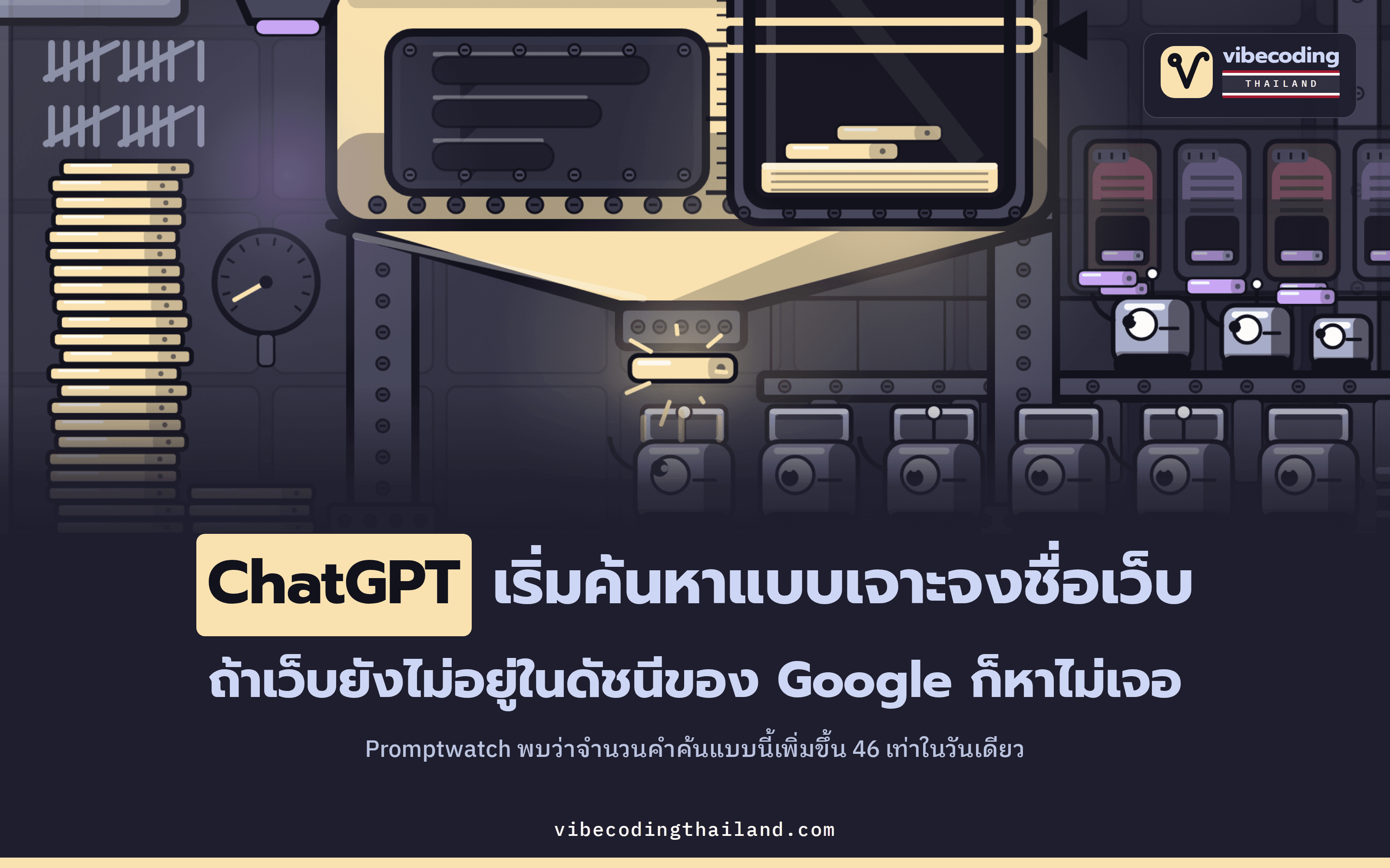 ChatGPT เริ่มค้นแบบเจาะรายเว็บด้วยคำสั่ง site: โดย Promptwatch พบว่าสัดส่วนคำค้นเบื้องหลังพุ่งขึ้นเป็น 16.8% ในวันเดียว