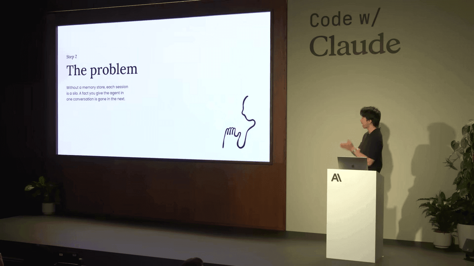 หน้า console ตอนที่ session ที่ไม่มี memory store ตอบว่าจำข้อมูลรอบก่อนไม่ได้ (ภาพจากเวิร์กชอป Claude)