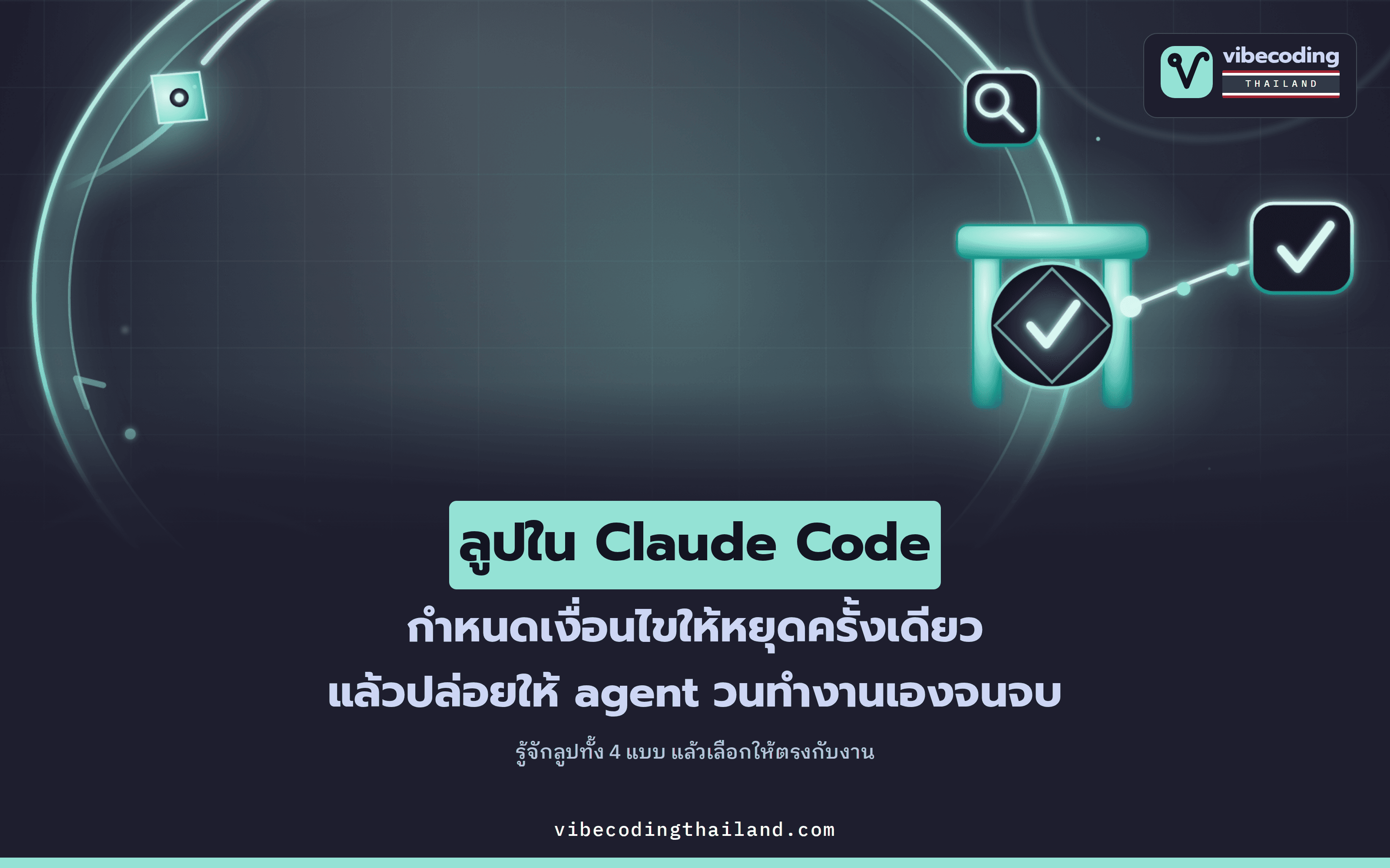ลูปใน Claude Code ให้ agent วนทำงานเองจนถึงเงื่อนไขหยุด และมีให้เลือก 4 แบบตามประเภทงาน