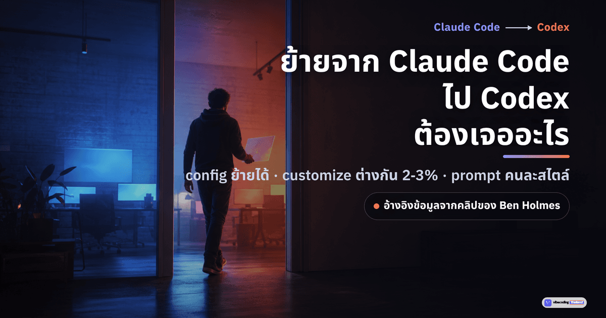 ย้ายจาก Claude Code ไป Codex ต้องเจออะไรบ้าง สรุปจากคลิปของ Ben Holmes
