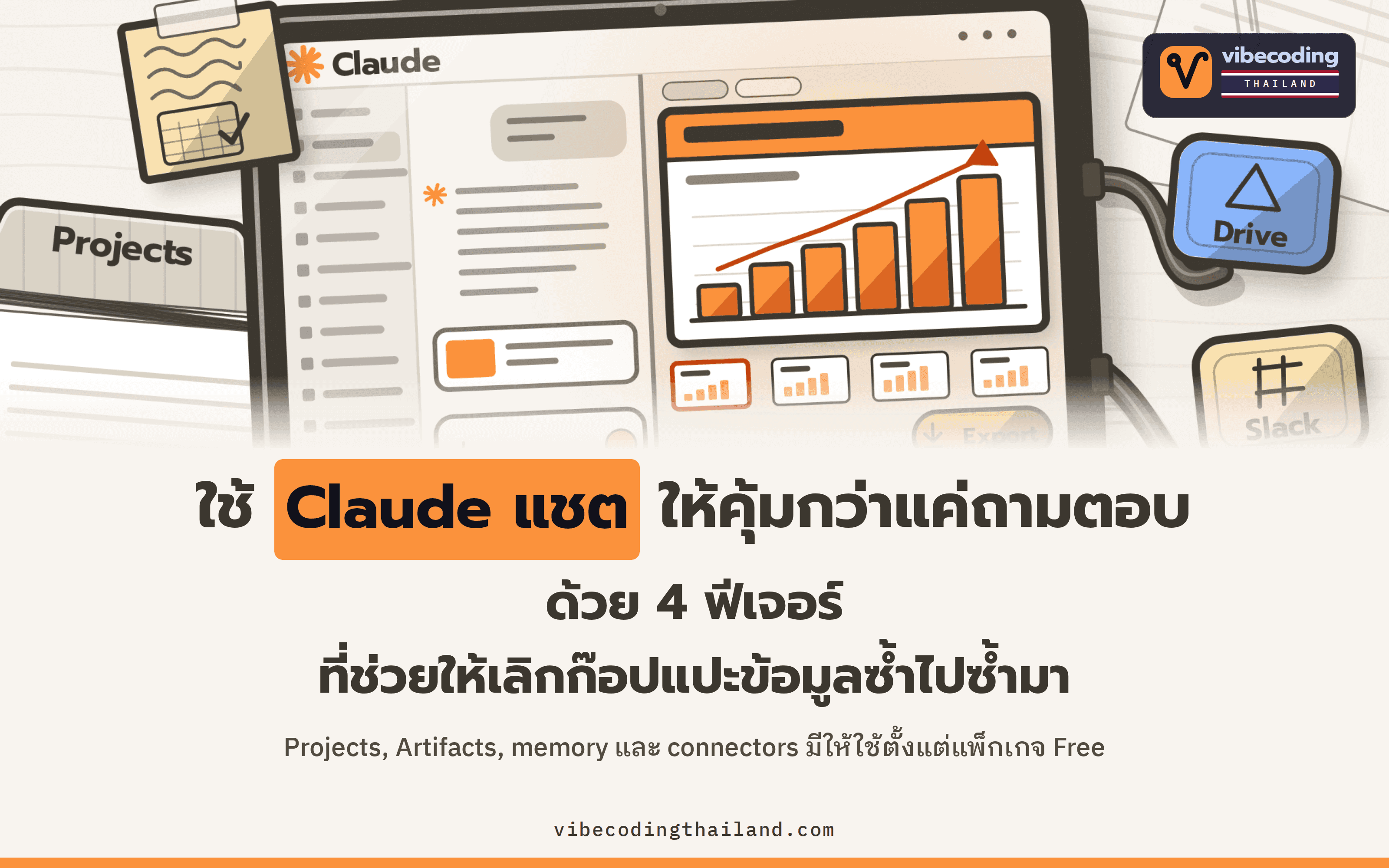 ใช้ Claude แชตให้คุ้มกว่าแค่ถามตอบ ด้วย Projects, Artifacts, memory และ connectors