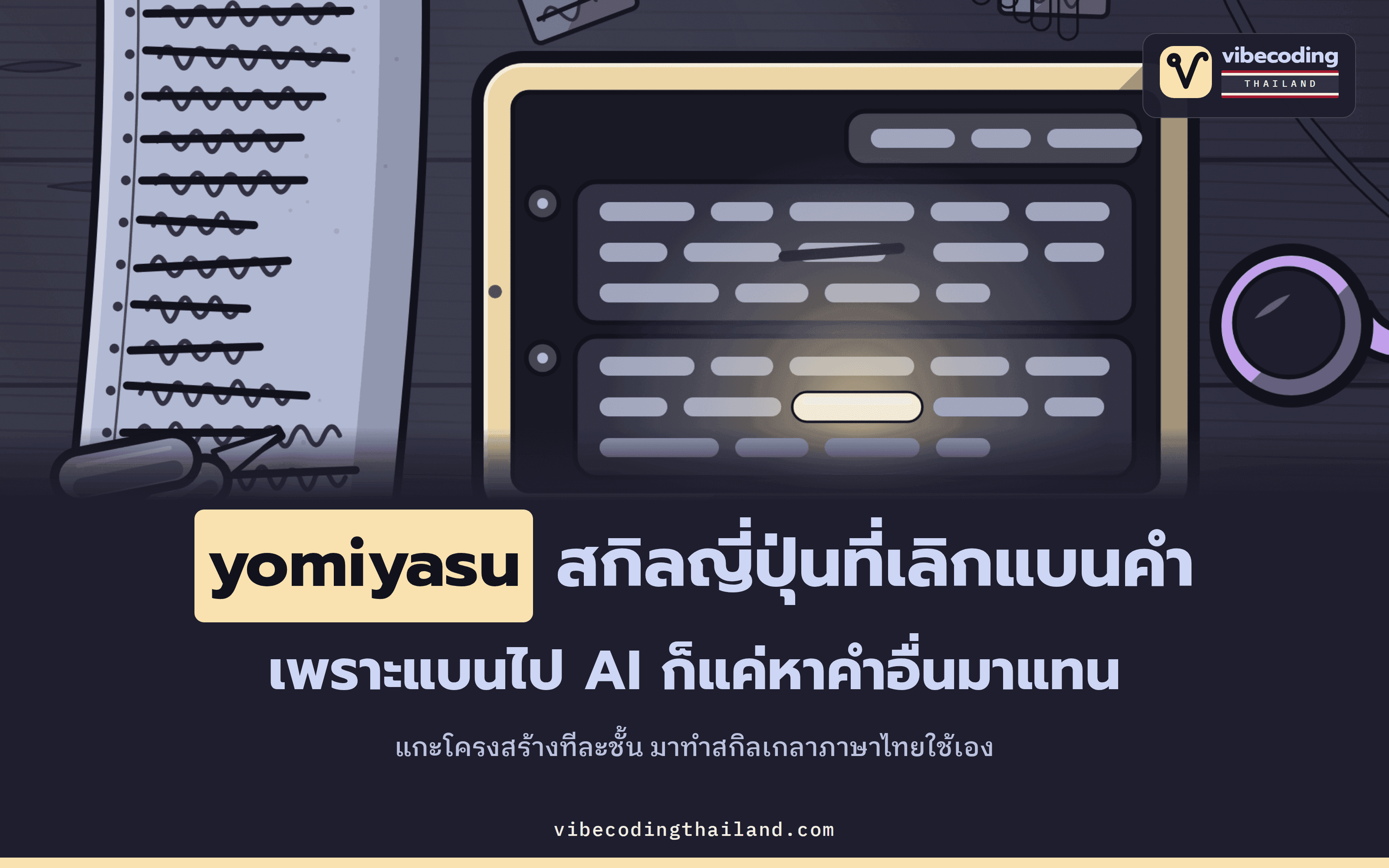 แกะ yomiyasu มาทำสกิลเกลาภาษาไทยที่ AI เขียน: สกิลญี่ปุ่นที่เลิกแบนคำ แล้วหันมาแก้โครงสร้างประโยค