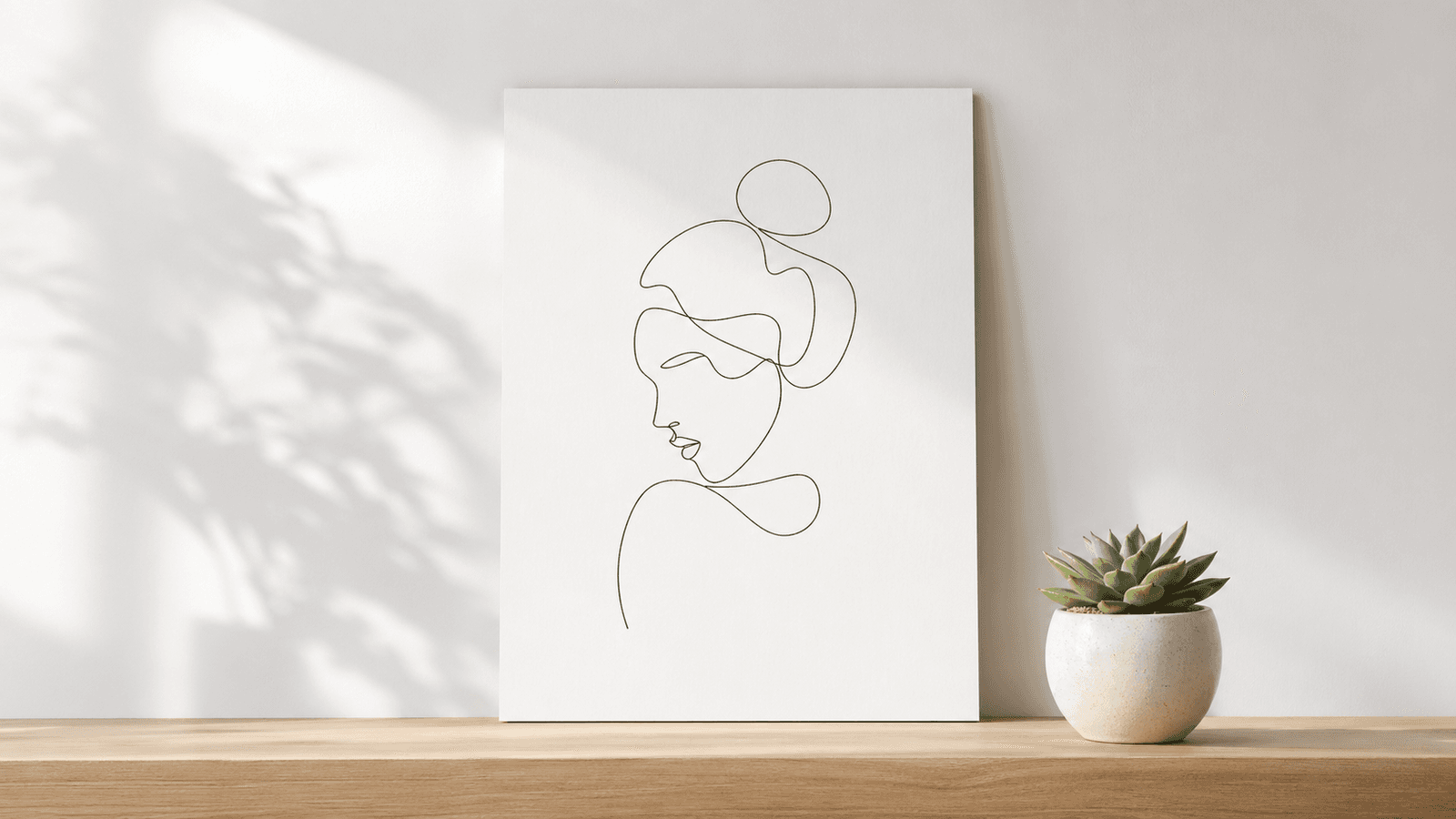 สร้างภาพ Minimalist Line Art สไตล์ Scandi สำหรับติดผนัง