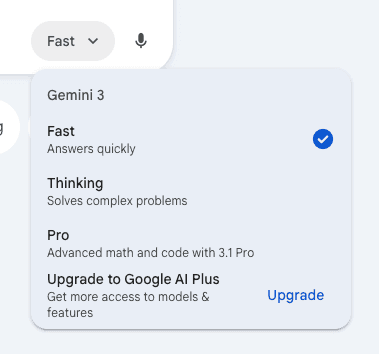 เลือก model Gemini