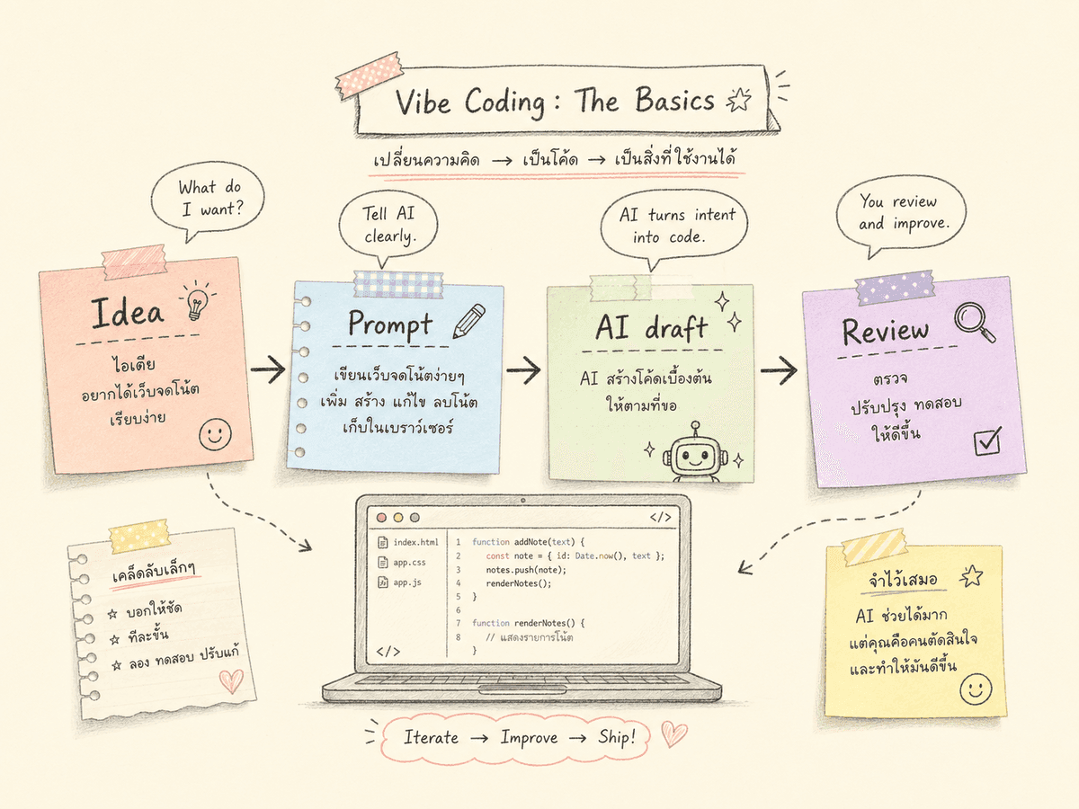 ภาพประกอบบรรยากาศ Karpathy ทวีตคำว่า vibe coding ในวันธรรมดา
