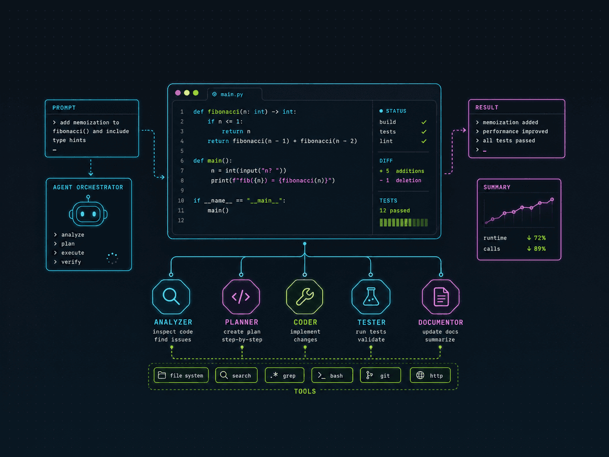 ภาพเปรียบเทียบ chatbot กับ agent harness โดย chatbot อยู่หลังเคาน์เตอร์ส่งข้อความ ส่วน agent harness ถือกุญแจเข้าระบบจริง