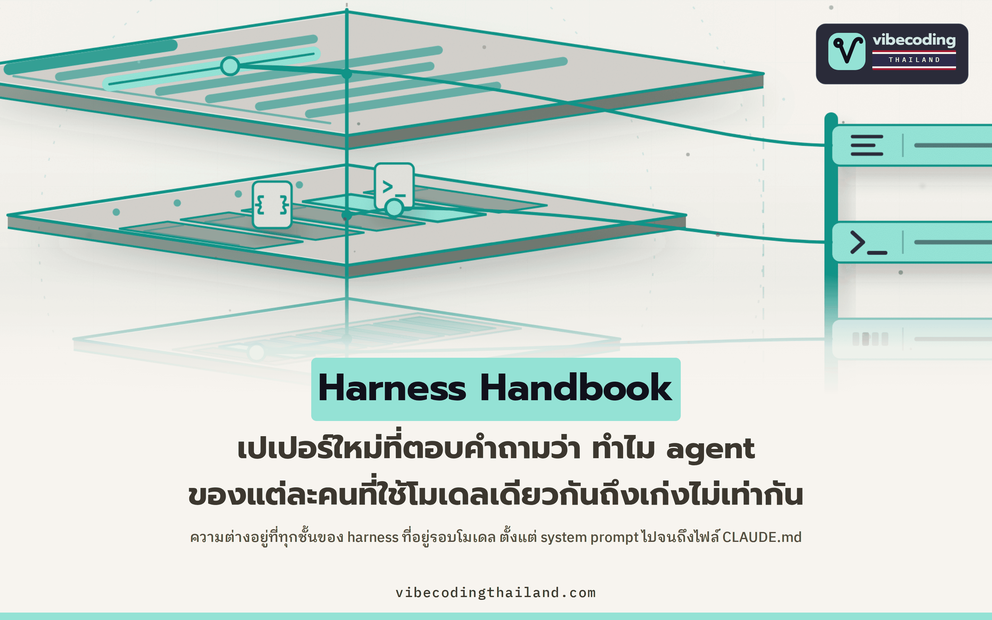 Harness Handbook เปเปอร์ใหม่ที่อธิบายว่าทำไม agent ของแต่ละคนถึงเก่งไม่เท่ากัน แม้จะใช้โมเดลเดียวกัน