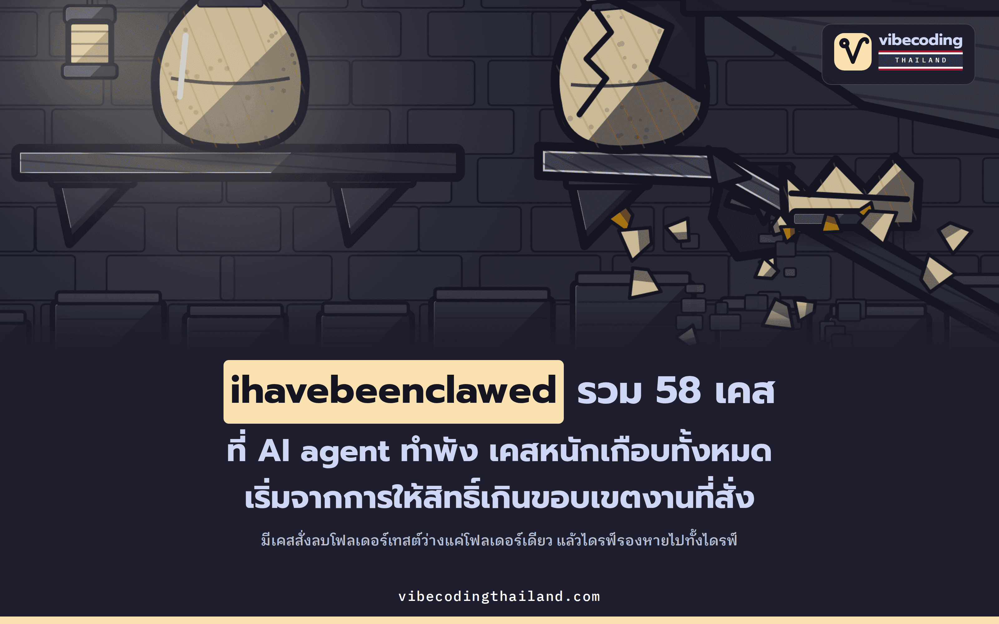 คลัง ihavebeenclawed รวบรวม 58 เหตุการณ์ที่ AI agent ก่อความเสียหาย และเมื่ออ่านทั้งหมดจะพบว่าปัญหาอยู่ที่สิทธิ์ ไม่ใช่เพราะโมเดลไม่ฉลาด