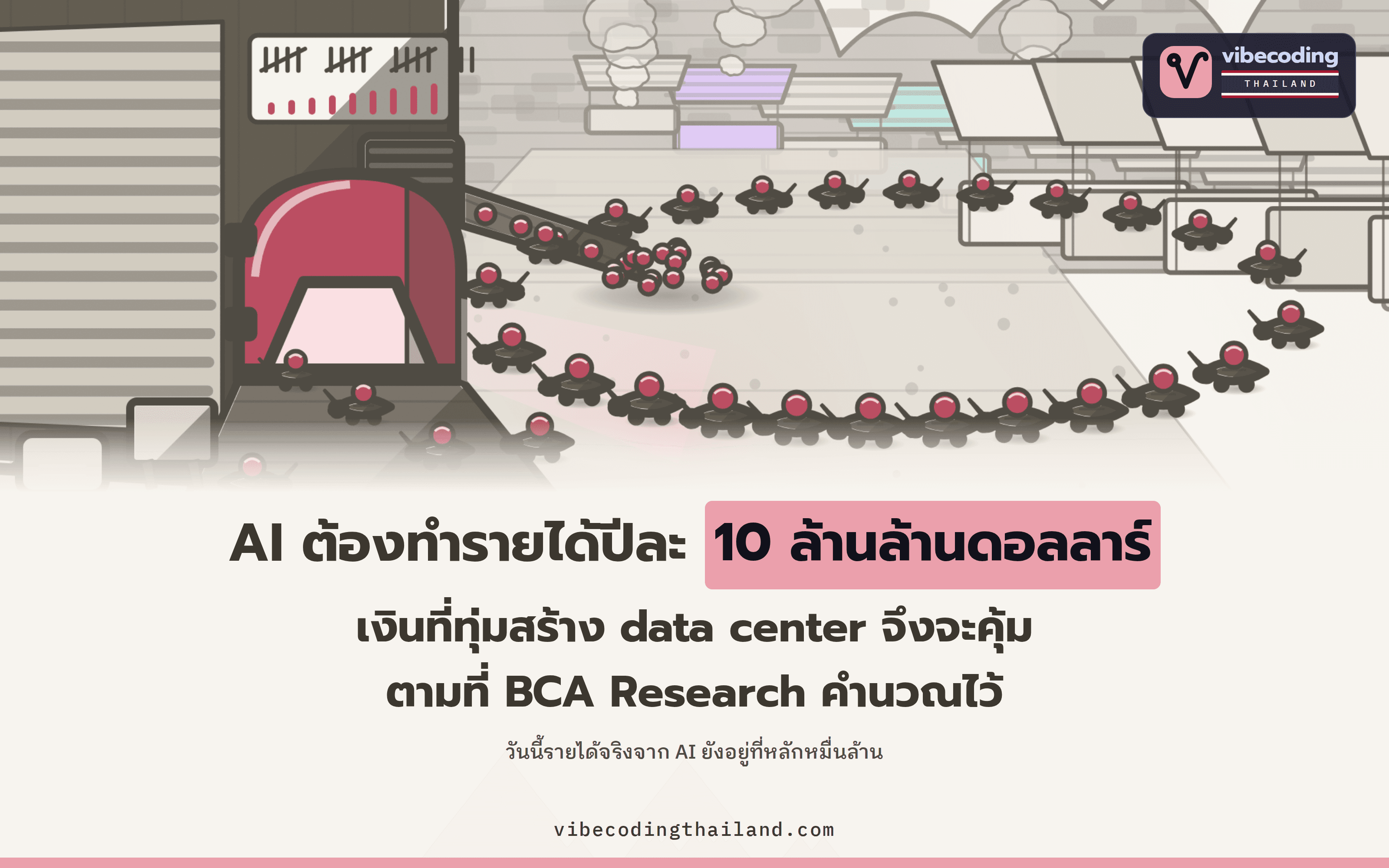 ฟองสบู่ AI จะจริงหรือไม่ ต้องดู capex ของ data center โดย Peter Berezin ประเมินว่าต้องมีรายได้ AI ปีละ 10 ล้านล้านดอลลาร์จึงจะคุ้ม