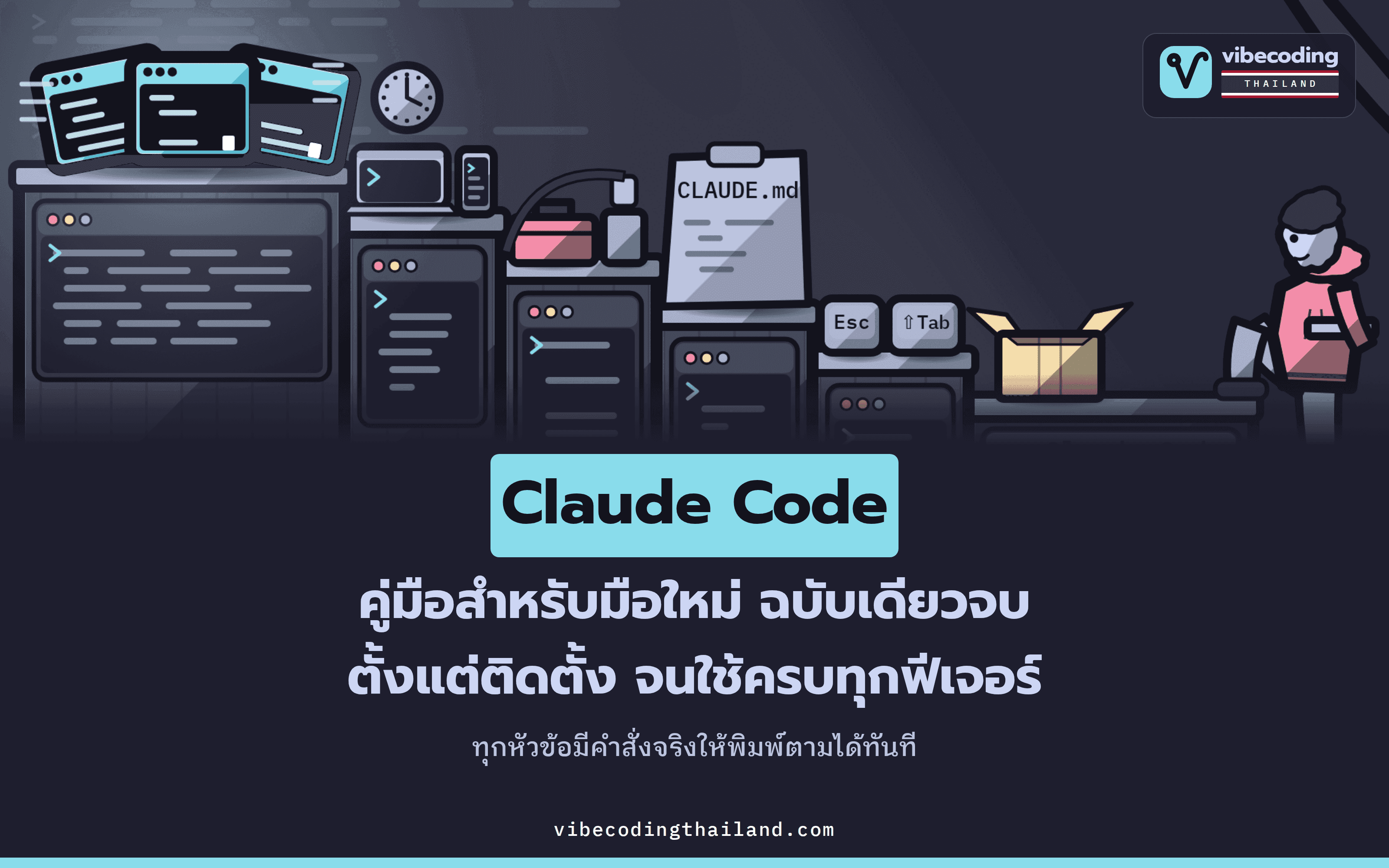 คู่มือ Claude Code สำหรับมือใหม่ฉบับเดียวจบ ตั้งแต่ติดตั้งจนใช้ CLAUDE.md, skills, subagents, hooks และ MCP ได้ครบ