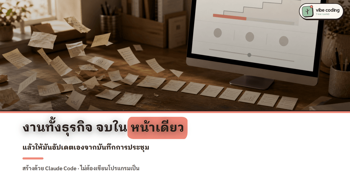 สร้างแดชบอร์ดเดียวให้คุมงานทั้งธุรกิจด้วย Claude Code แล้วอัปเดตตัวเองได้
