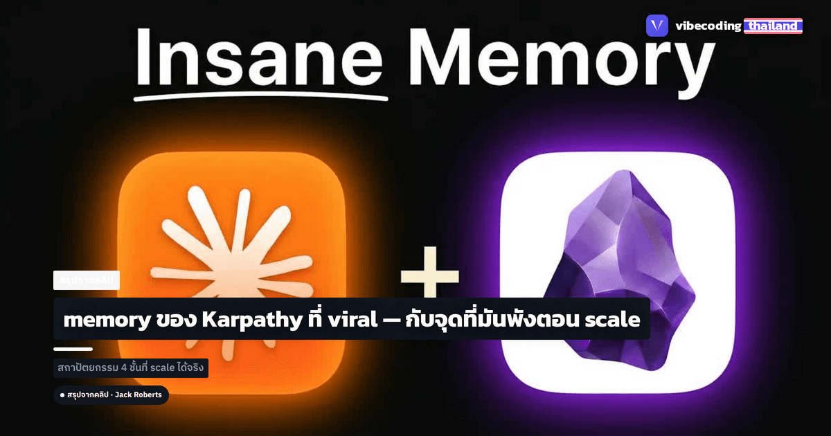 ระบบ memory ของ Claude Code ที่ Karpathy ทำ viral 18 ล้านวิว และจุดที่มันพังตอน scale