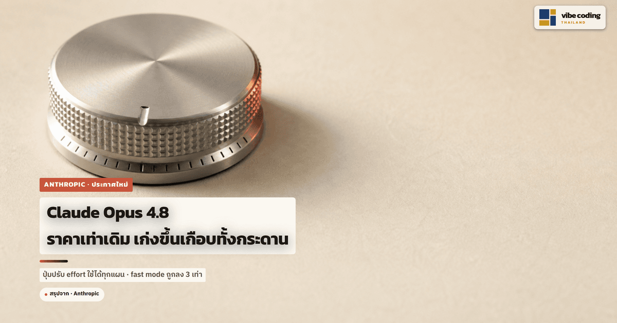 Claude Opus 4.8 มาแล้ว: ราคาเท่าเดิม เก่งขึ้นเกือบทั้งกระดาน ปุ่มปรับ effort ใช้ได้ทุกแผน