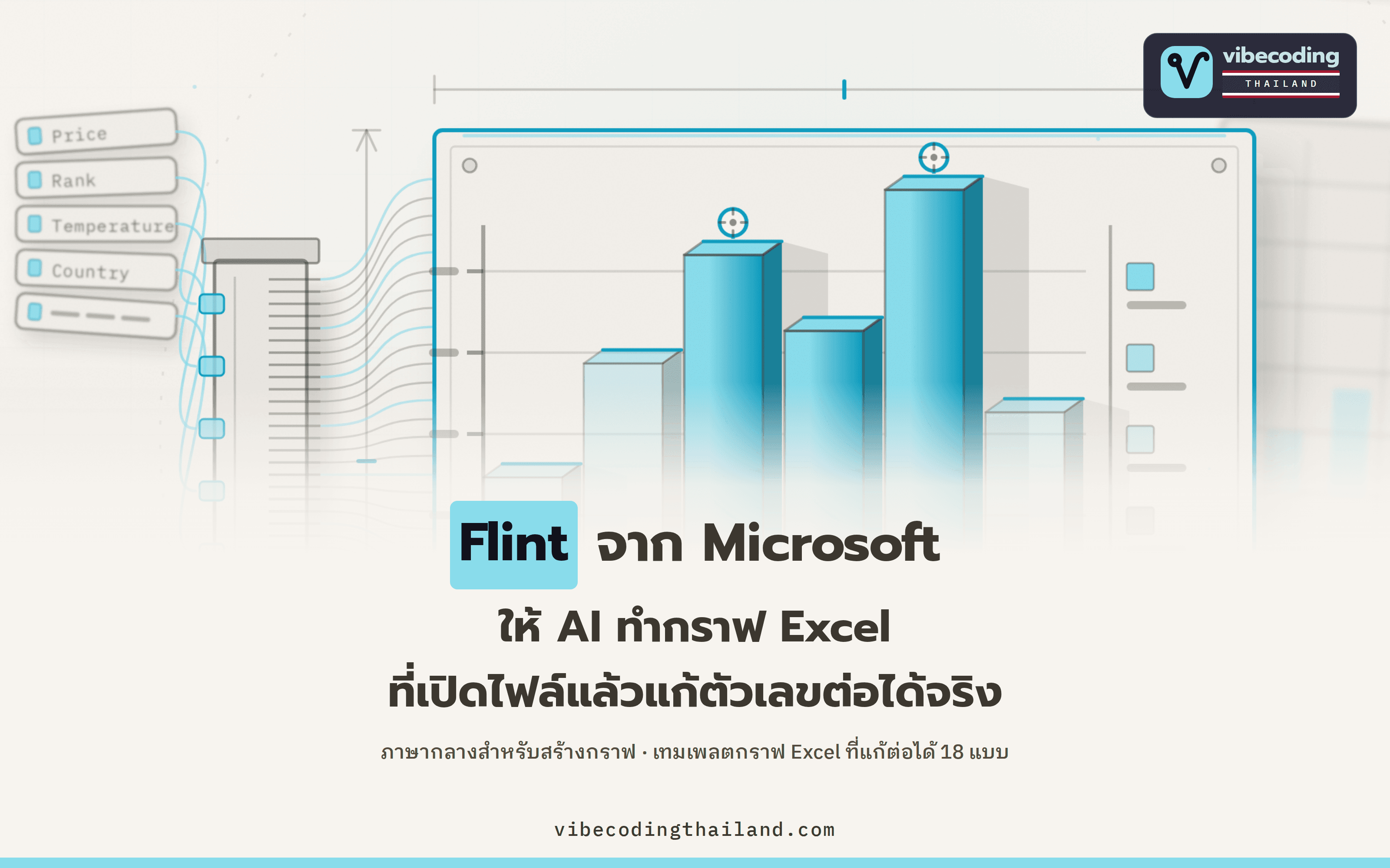 Flint จาก Microsoft Research ให้ AI บอกความหมายของข้อมูลแทนการสั่งแต่งกราฟ ได้กราฟ Excel ที่แก้ต่อได้ 18 แบบ