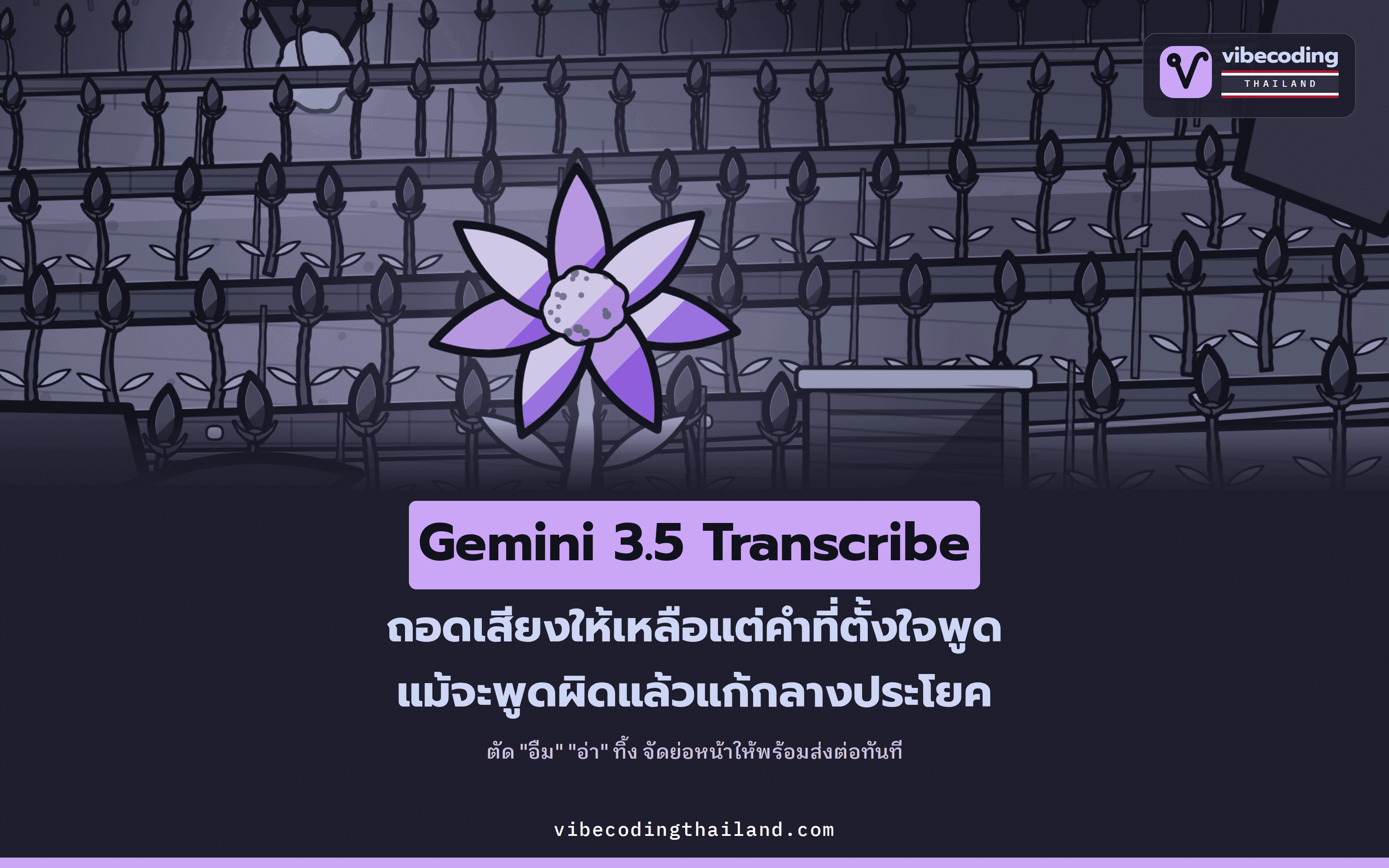 Gemini 3.5 Transcribe ถอดเสียงพร้อมจัดรูปข้อความ ตัดคำเติม และแก้คำที่พูดผิดให้อัตโนมัติ