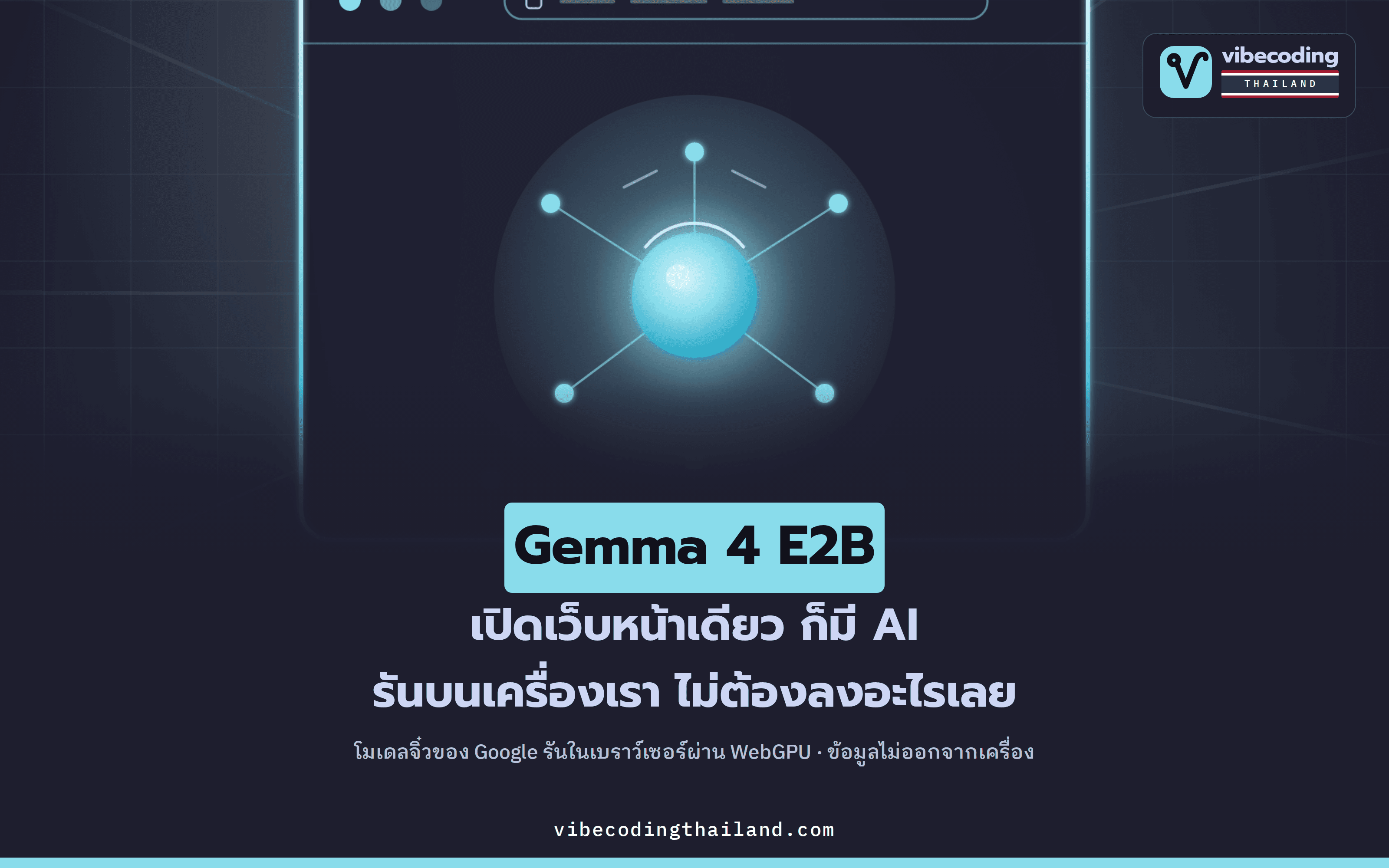 เปิดหน้าเว็บแล้วโมเดล AI ทำงานในเครื่องเลย · Gemma 4 E2B รันในเบราว์เซอร์ผ่าน WebGPU ได้จริง