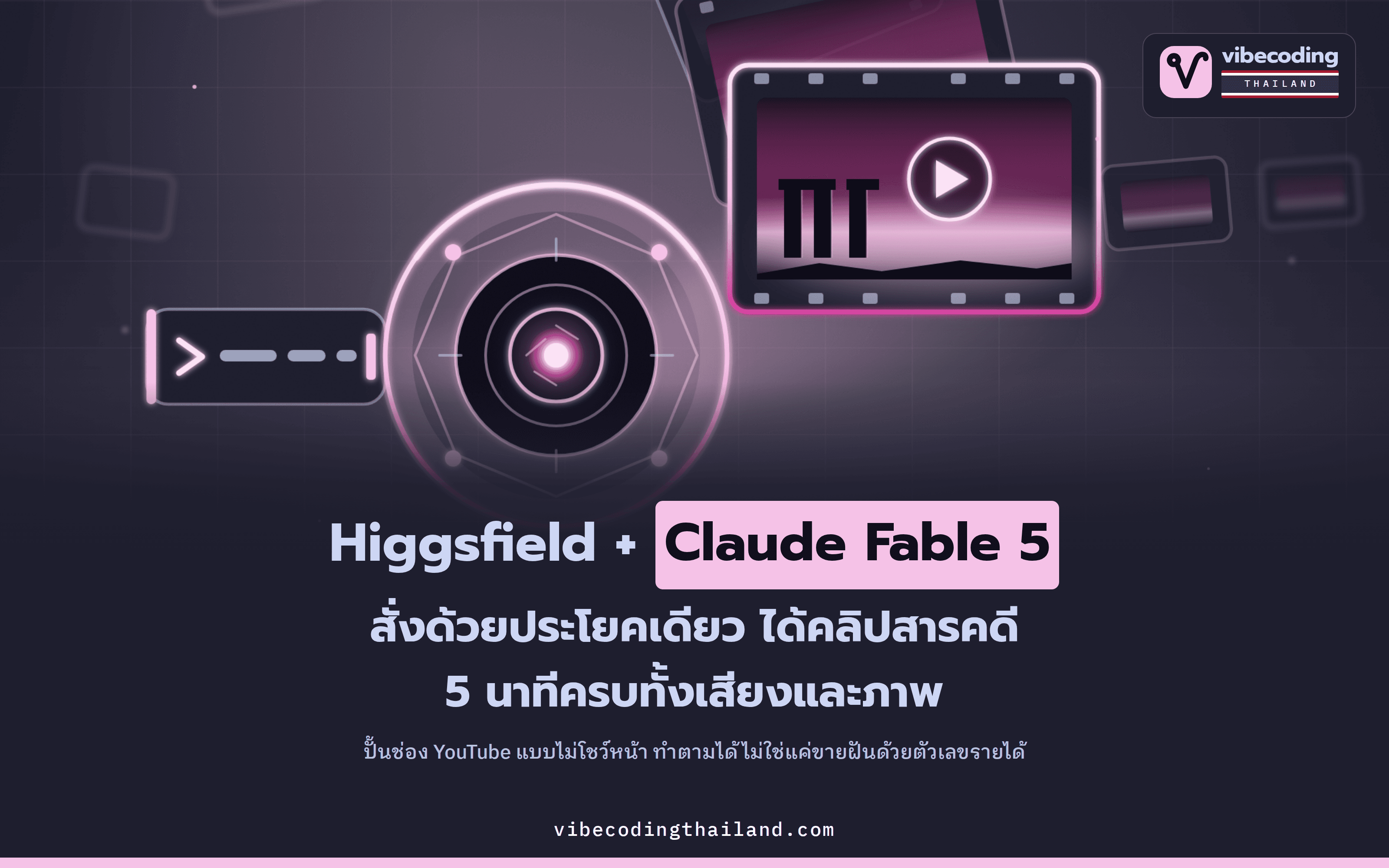 Higgsfield AI + Claude Fable 5 ปั้นช่อง YouTube ไม่โชว์หน้า สั่งประโยคเดียวได้คลิปสารคดี 5 นาทีครบทั้งเสียงและภาพ