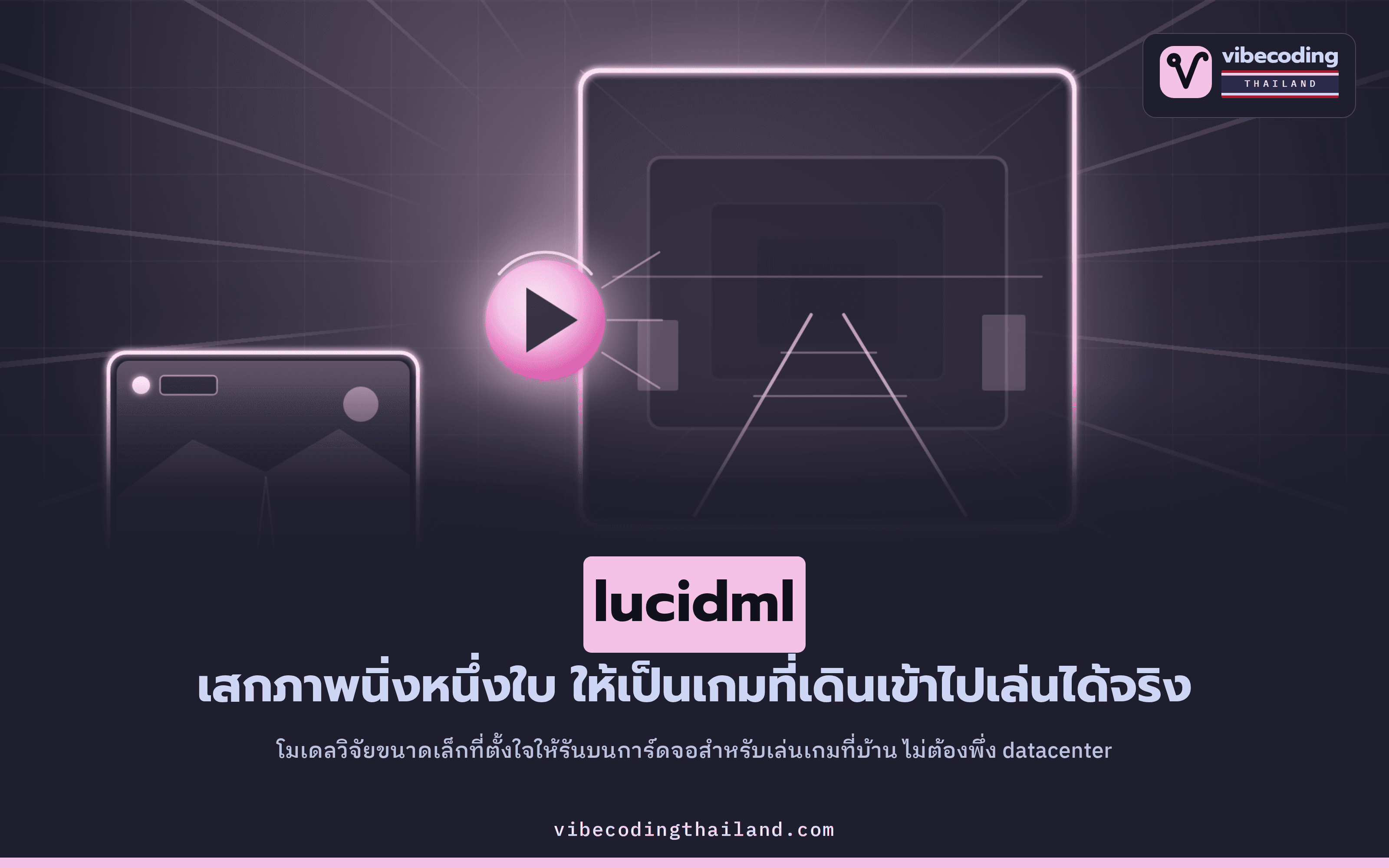 lucidml โมเดล AI ที่เปลี่ยนภาพนิ่งหนึ่งภาพเป็นเกมเดินเล่นได้บนการ์ดจอในเครื่องที่บ้าน