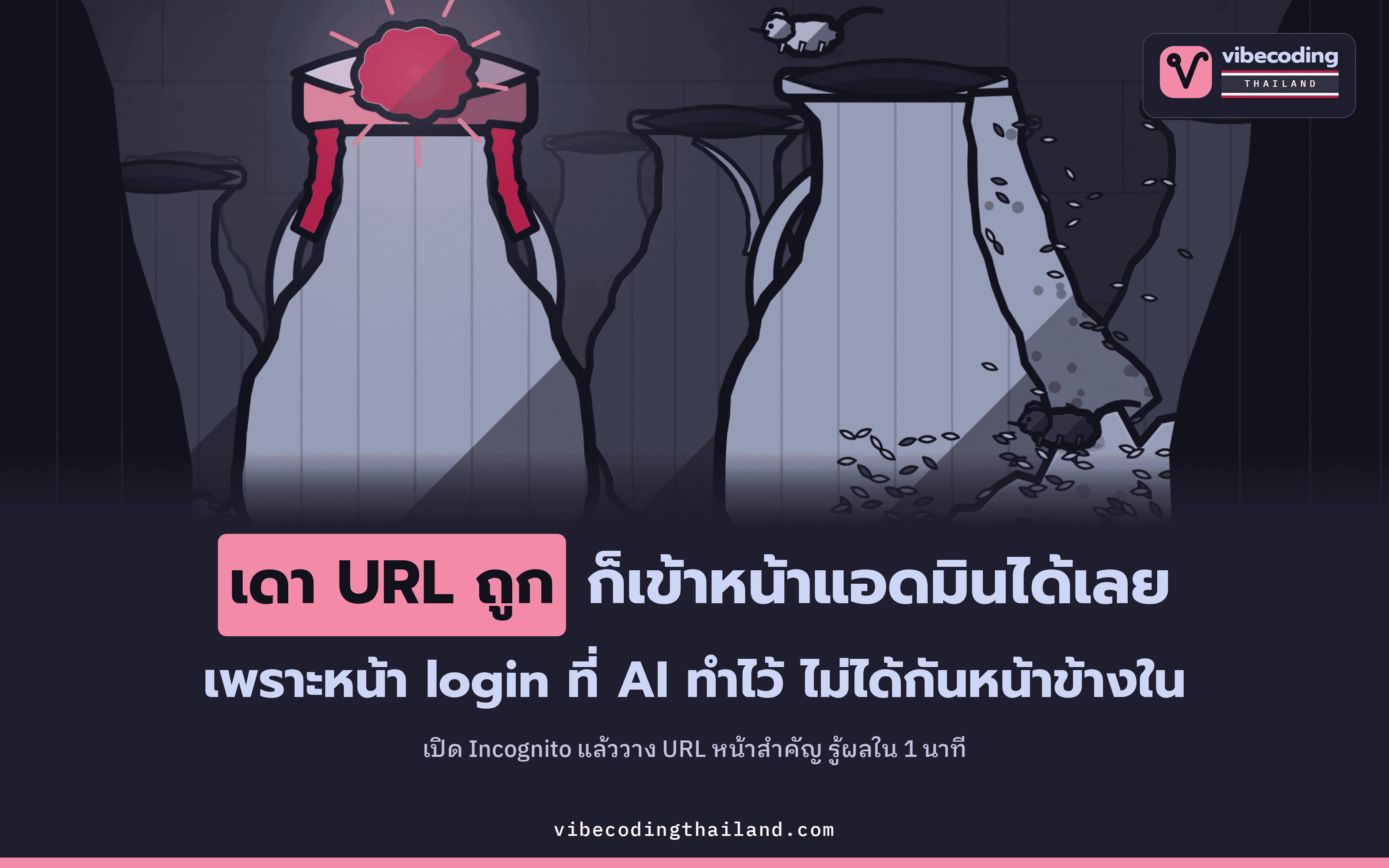 หน้า Login ที่สั่งให้ AI ทำยังไม่ใช่ Authentication เพราะแค่เดา URL ของหน้าข้างในก็เข้าได้แล้ว