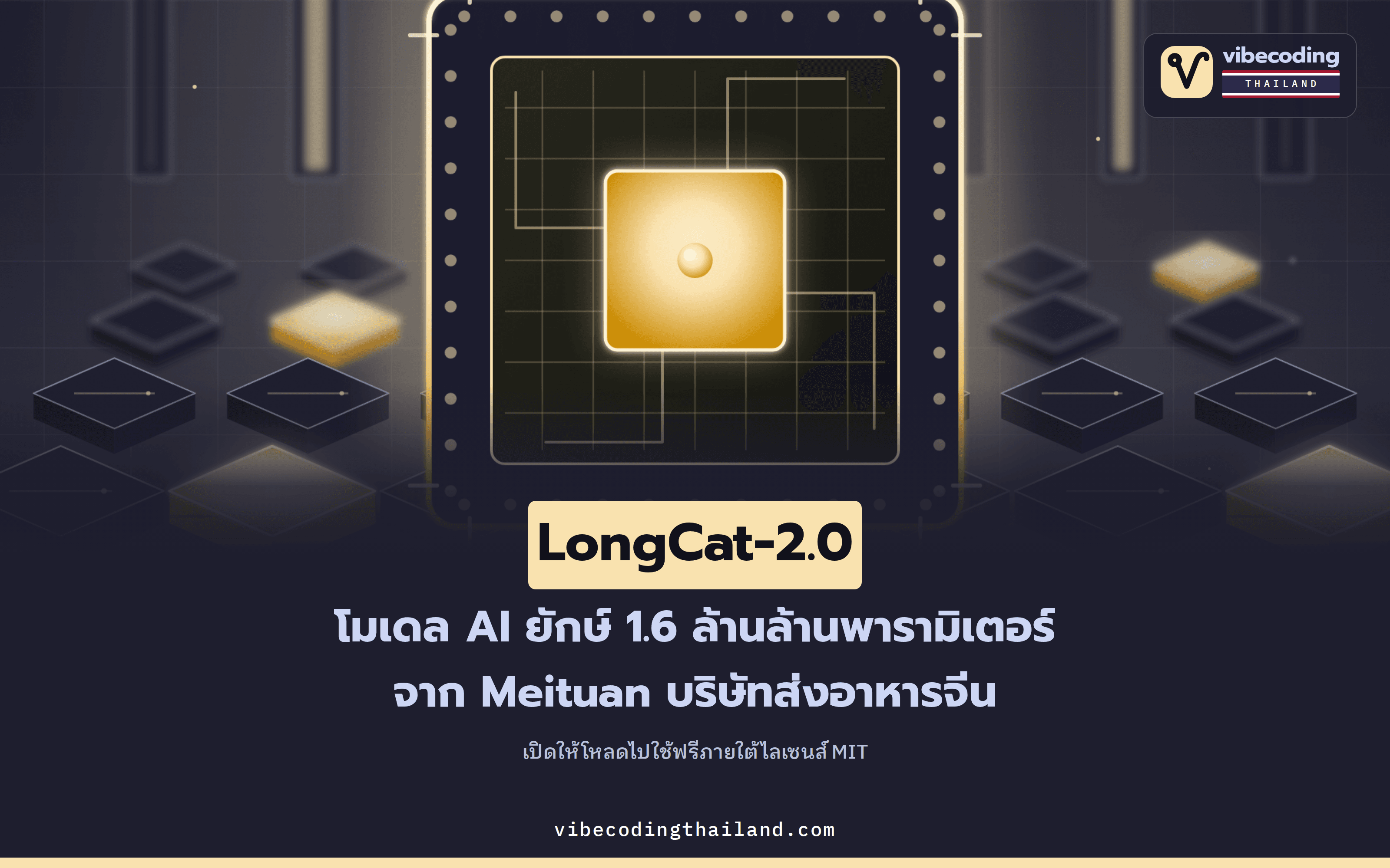 LongCat-2.0 โมเดลโอเพนซอร์สจากจีน 1.6 ล้านล้านพารามิเตอร์ ใช้ฟรีภายใต้ไลเซนส์ MIT และเทรนทั้งตัวโดยไม่ใช้การ์ด Nvidia