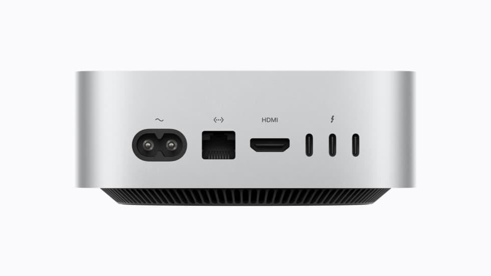 ด้านหลังของ Mac mini แสดงช่องต่อทั้งหมด