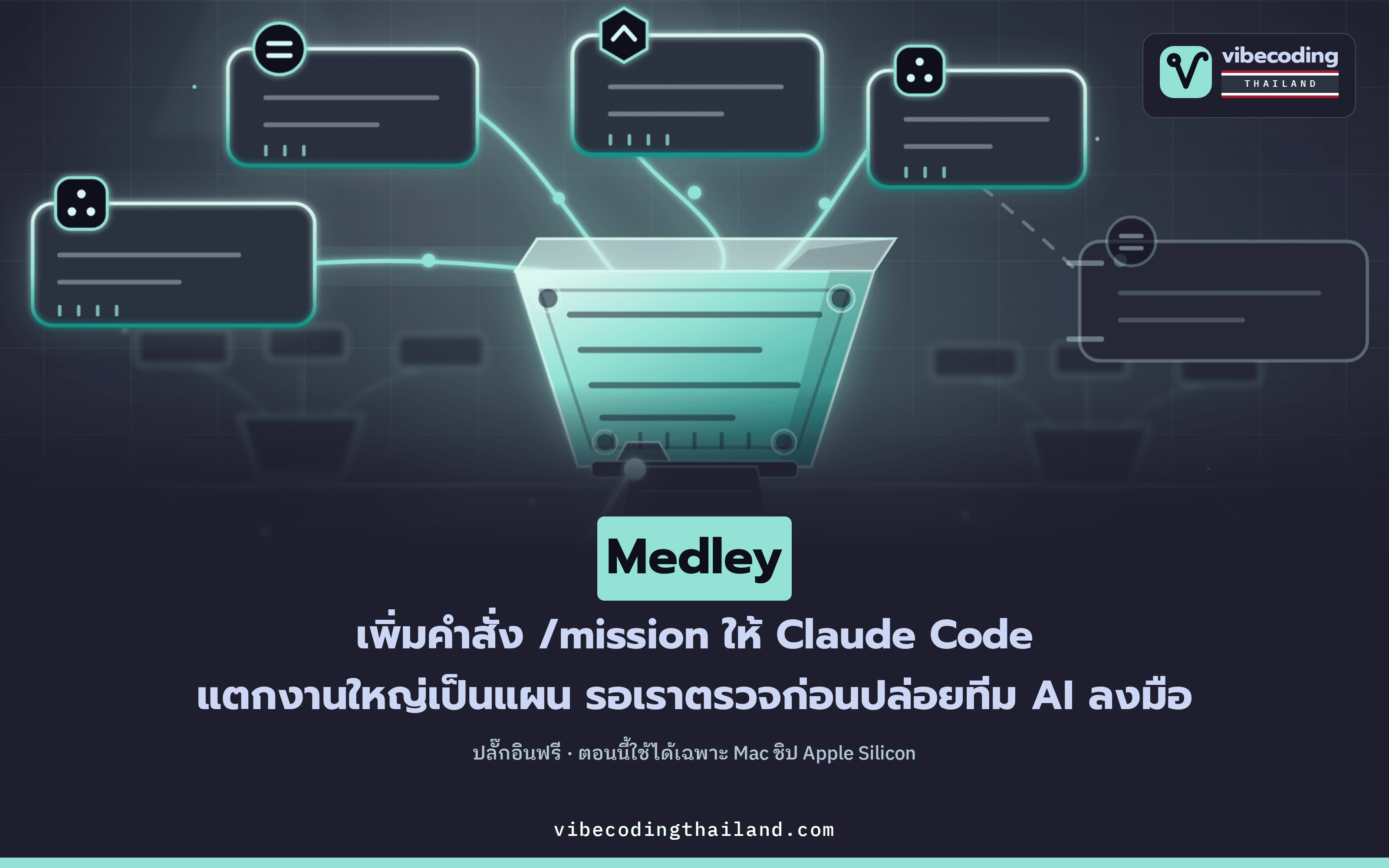 Medley ปลั๊กอินเพิ่มคำสั่ง /mission ให้ Claude Code แตกงานเป็นผังให้ดูก่อนปล่อย agent ลุยบน Mac