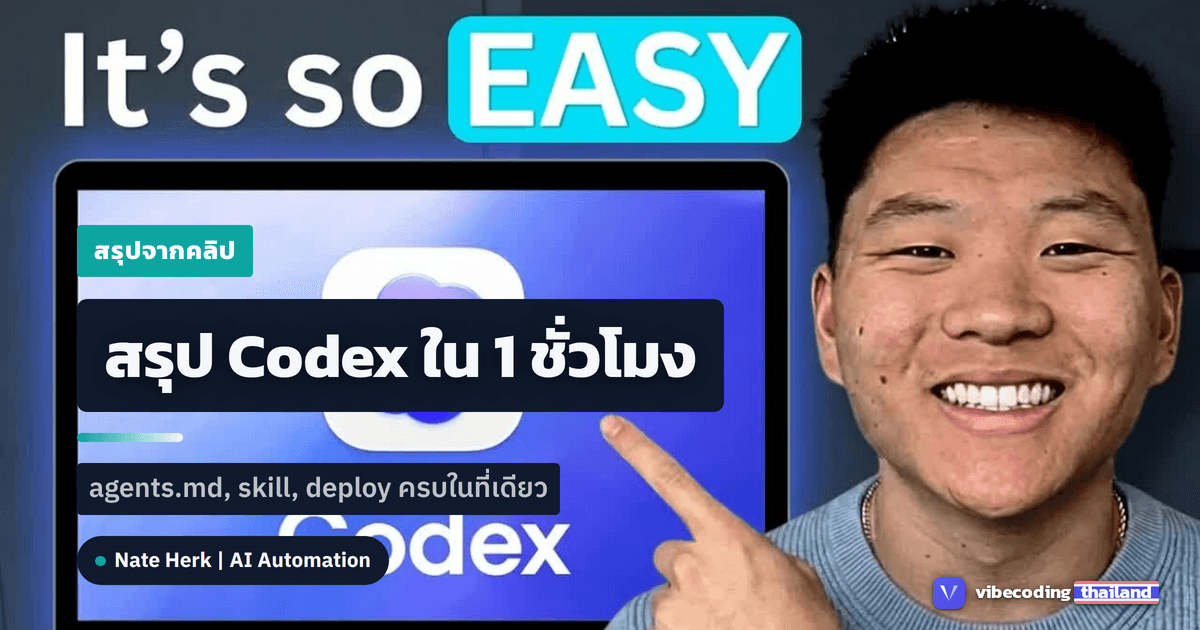สรุป Master 97% of Codex ใน 1 ชั่วโมง ของ Nate Herk: Codex ทำอะไรได้บ้าง และต่างจาก Claude Code ยังไง
