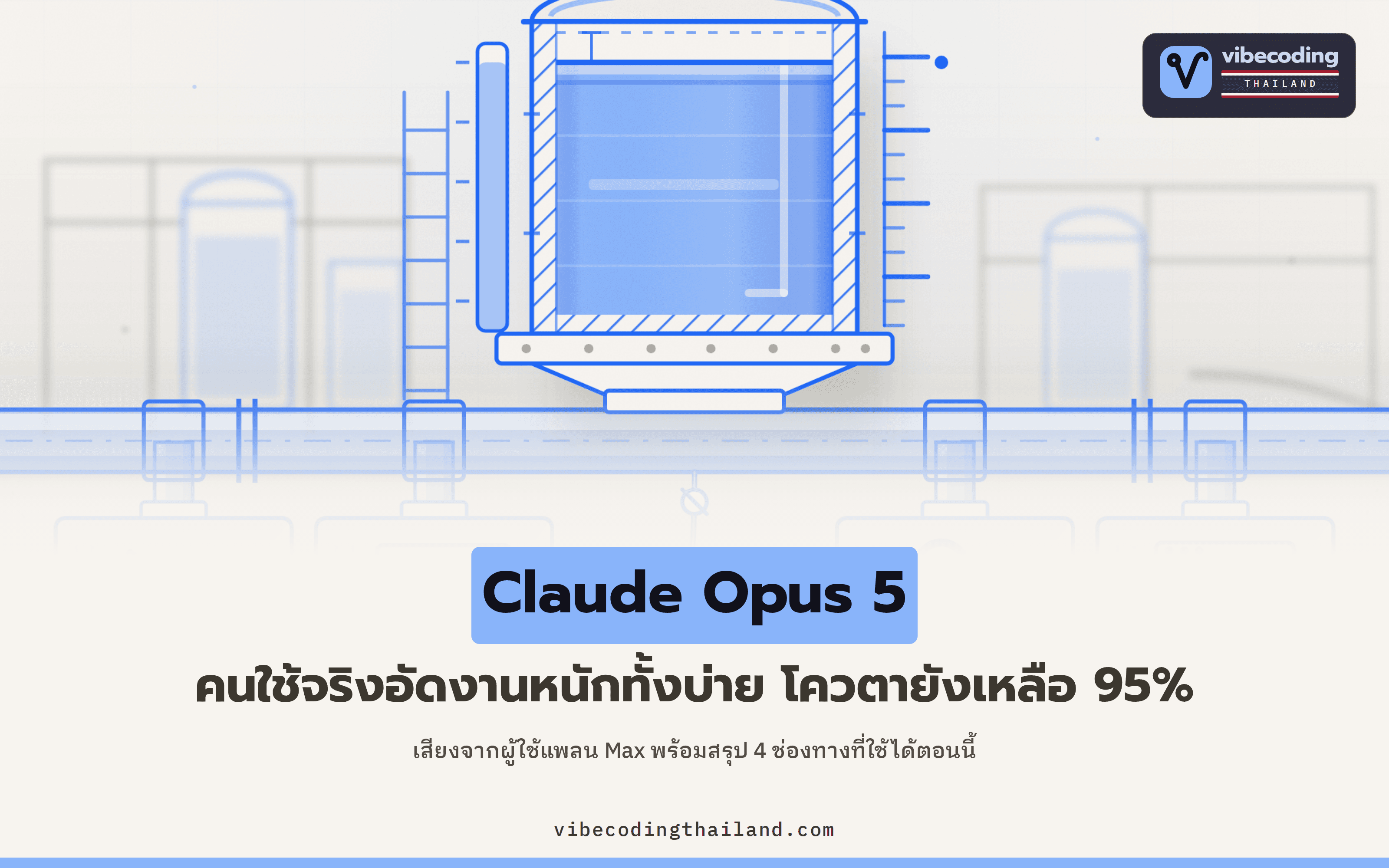 Claude Opus 5 ใช้ได้ที่ไหนบ้างแล้ว คุ้มโทเคนแค่ไหน · ผู้ใช้แพลน Max ลองอัดงานหนักแล้วโควตายังเหลือ 95%