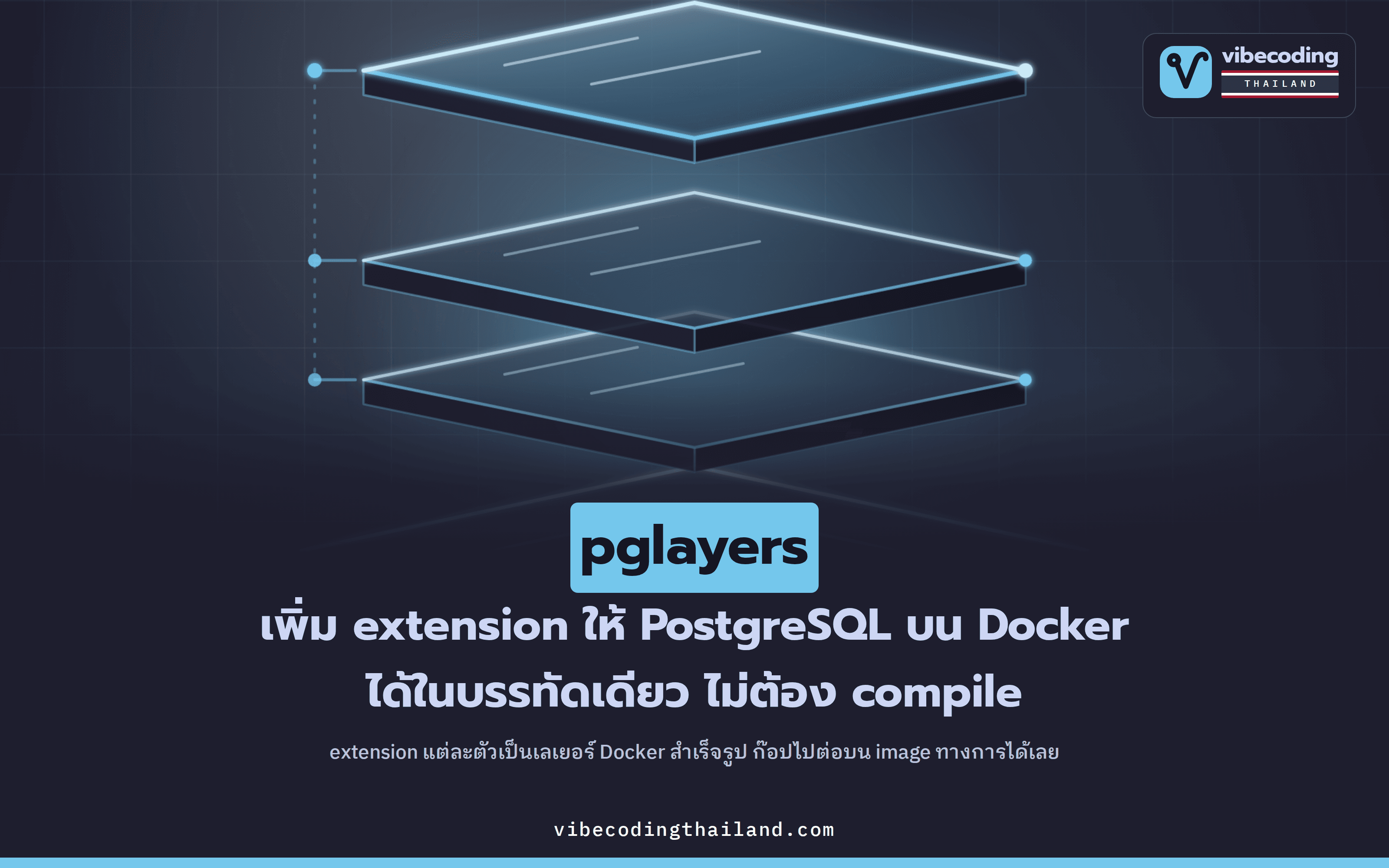 pglayers เพิ่ม extension ให้ PostgreSQL ใน Docker บรรทัดเดียว ไม่ต้อง compile
