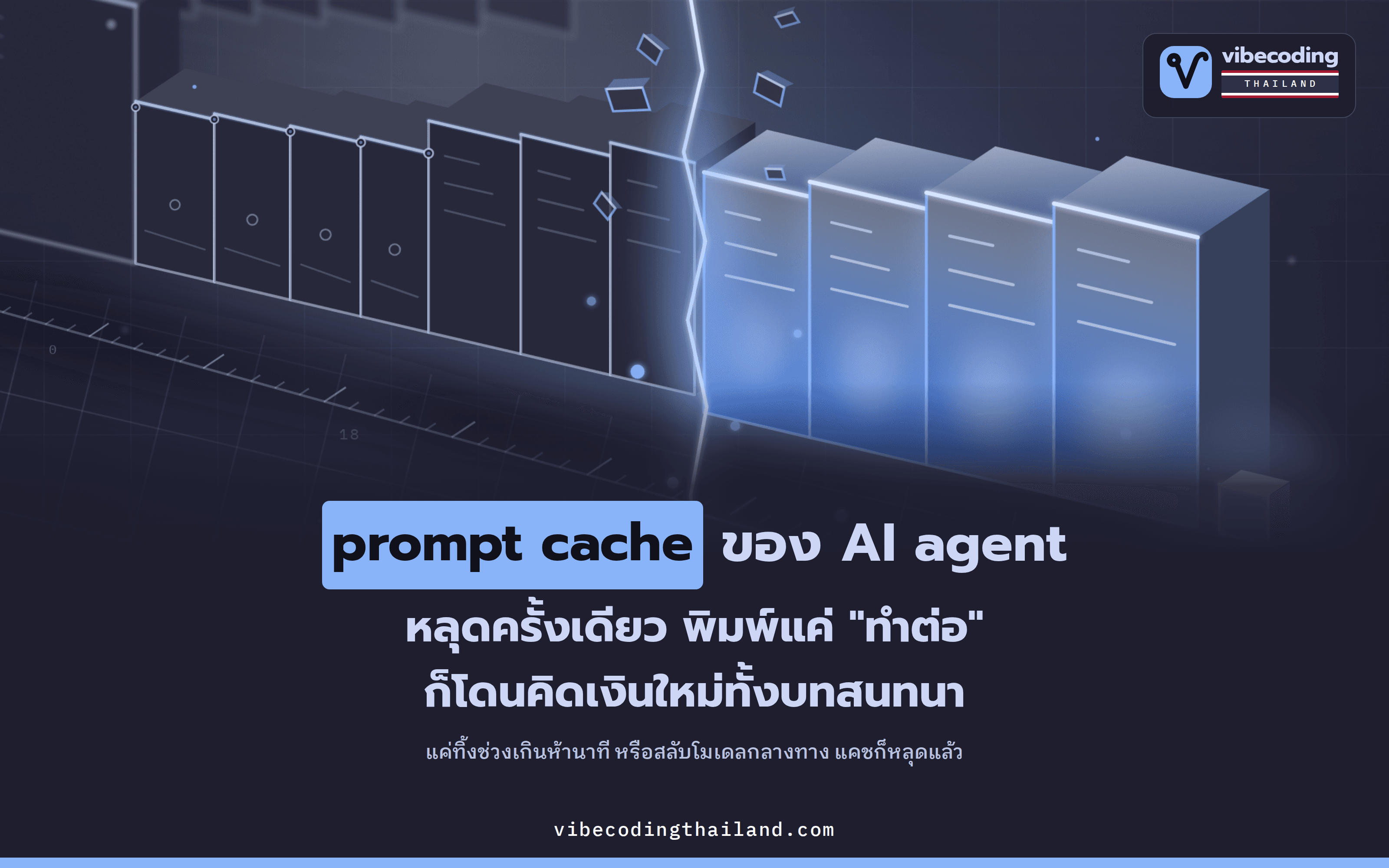 prompt cache ของ AI agent หลุดครั้งเดียว พิมพ์แค่ "ทำต่อ" คำเดียวก็โดนคิดเงินประวัติ 100,000 โทเคนใหม่