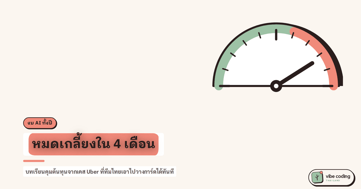 Uber เผางบ AI ทั้งปีหมดใน 4 เดือน จนต้องตั้งเพดาน $1,500 ต่อคน · บทเรียนคุมต้นทุน AI ที่ทีมไทยเอาไปใช้ได้เลย