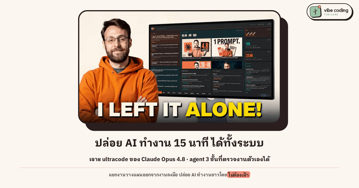 สั่ง Claude Opus 4.8 สร้างศูนย์บัญชาการธุรกิจใน 15 นาที: เจาะ ultracode ระบบ agent 3 ชั้น