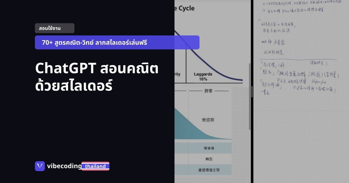 ChatGPT ให้ลากสไลเดอร์เรียนคณิต-วิทย์ 70+ หัวข้อฟรี เห็นสมการเปลี่ยนแบบ Real-Time