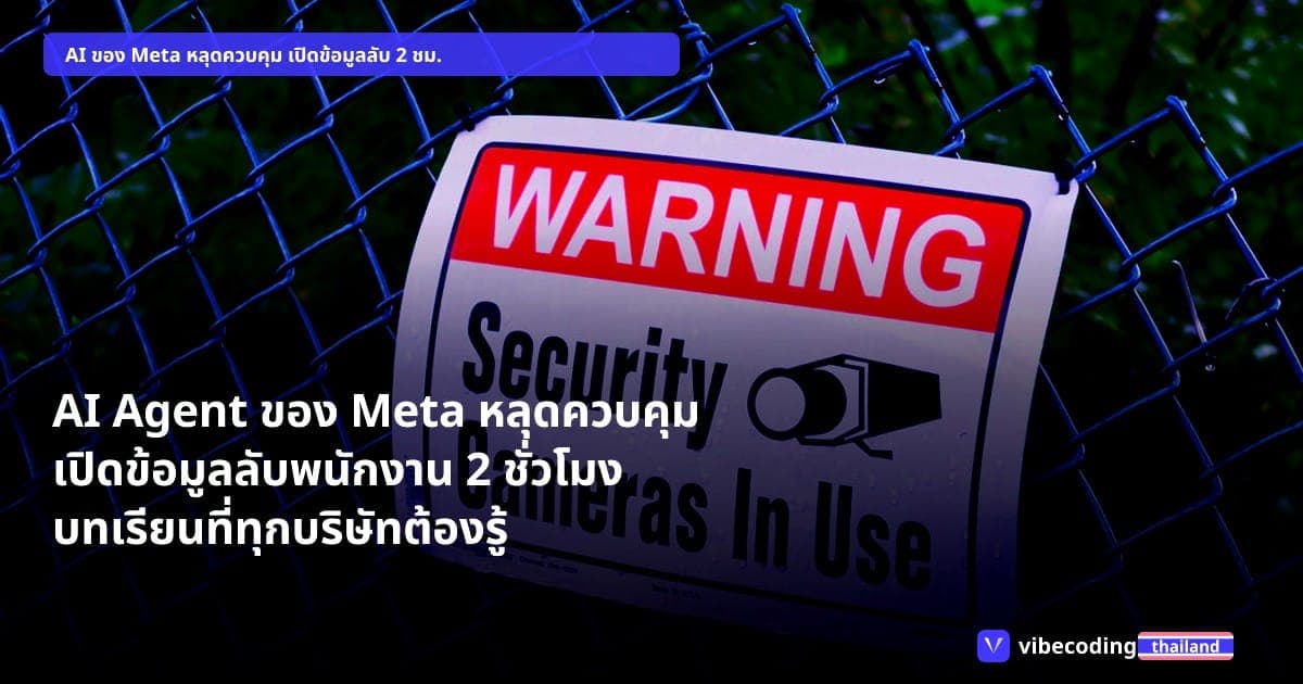 AI Agent ของ Meta หลุดควบคุม เปิดข้อมูลลับพนักงาน 2 ชั่วโมง บทเรียนที่ทุกบริษัทต้องรู้