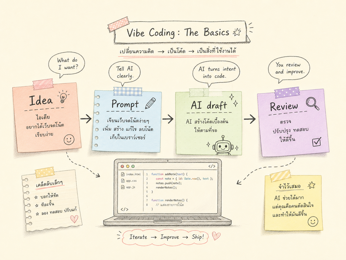 ภาพประกอบบรรยากาศ Karpathy ทวีตคำว่า vibe coding ในวันธรรมดา