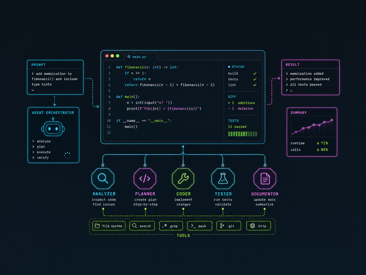 ภาพเปรียบเทียบ chatbot กับ agent harness โดย chatbot อยู่หลังเคาน์เตอร์ส่งข้อความ ส่วน agent harness ถือกุญแจเข้าระบบจริง
