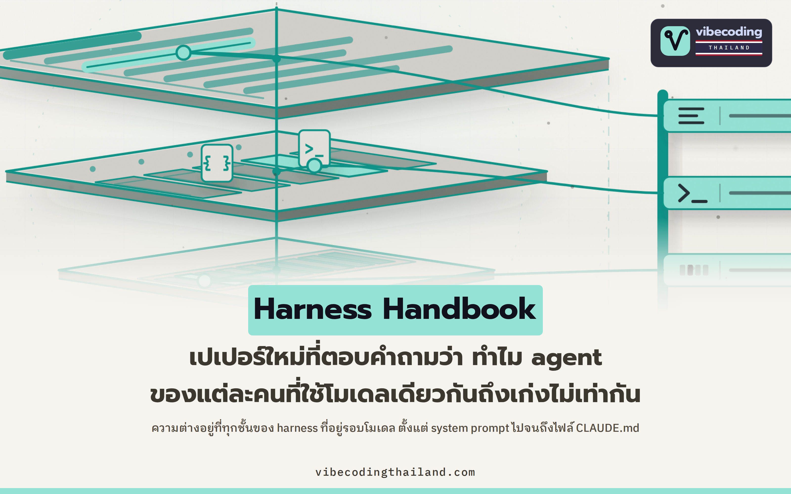 Harness Handbook เปเปอร์ใหม่ที่อธิบายว่าทำไม agent ของแต่ละคนถึงเก่งไม่เท่ากัน แม้จะใช้โมเดลเดียวกัน