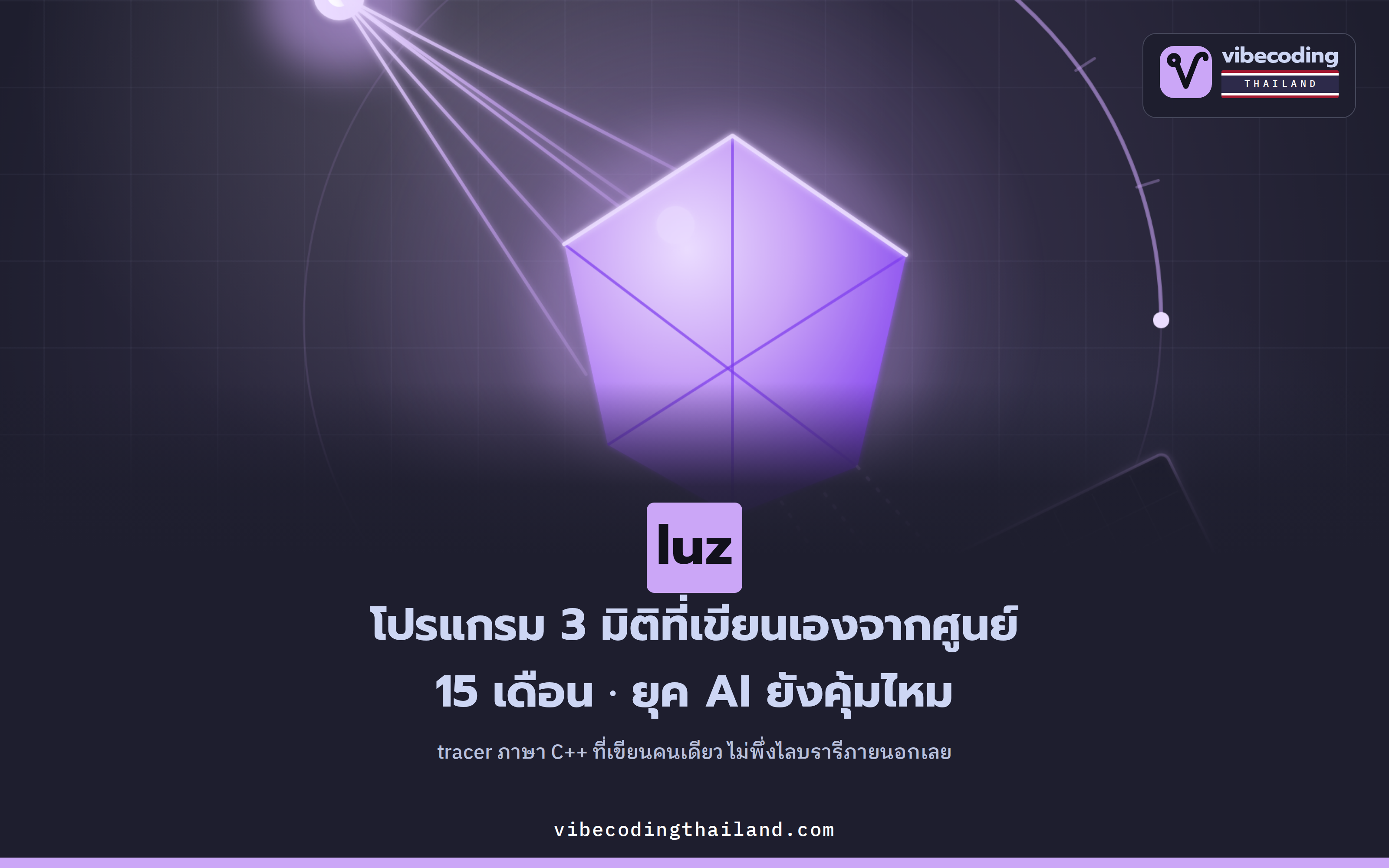 luz · โปรแกรมเรนเดอร์ 3 มิติที่ใช้เวลา 15 เดือนเขียนเองจากศูนย์ แต่ยุค AI แบบนี้ยังคุ้มไหม