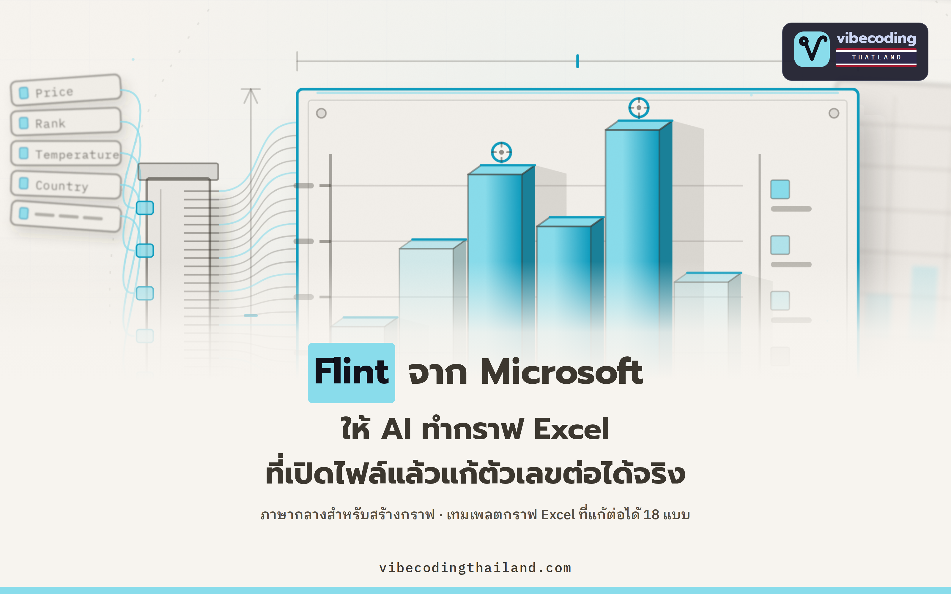 Flint จาก Microsoft Research ให้ AI บอกความหมายของข้อมูลแทนการสั่งแต่งกราฟ ได้กราฟ Excel ที่แก้ต่อได้ 18 แบบ