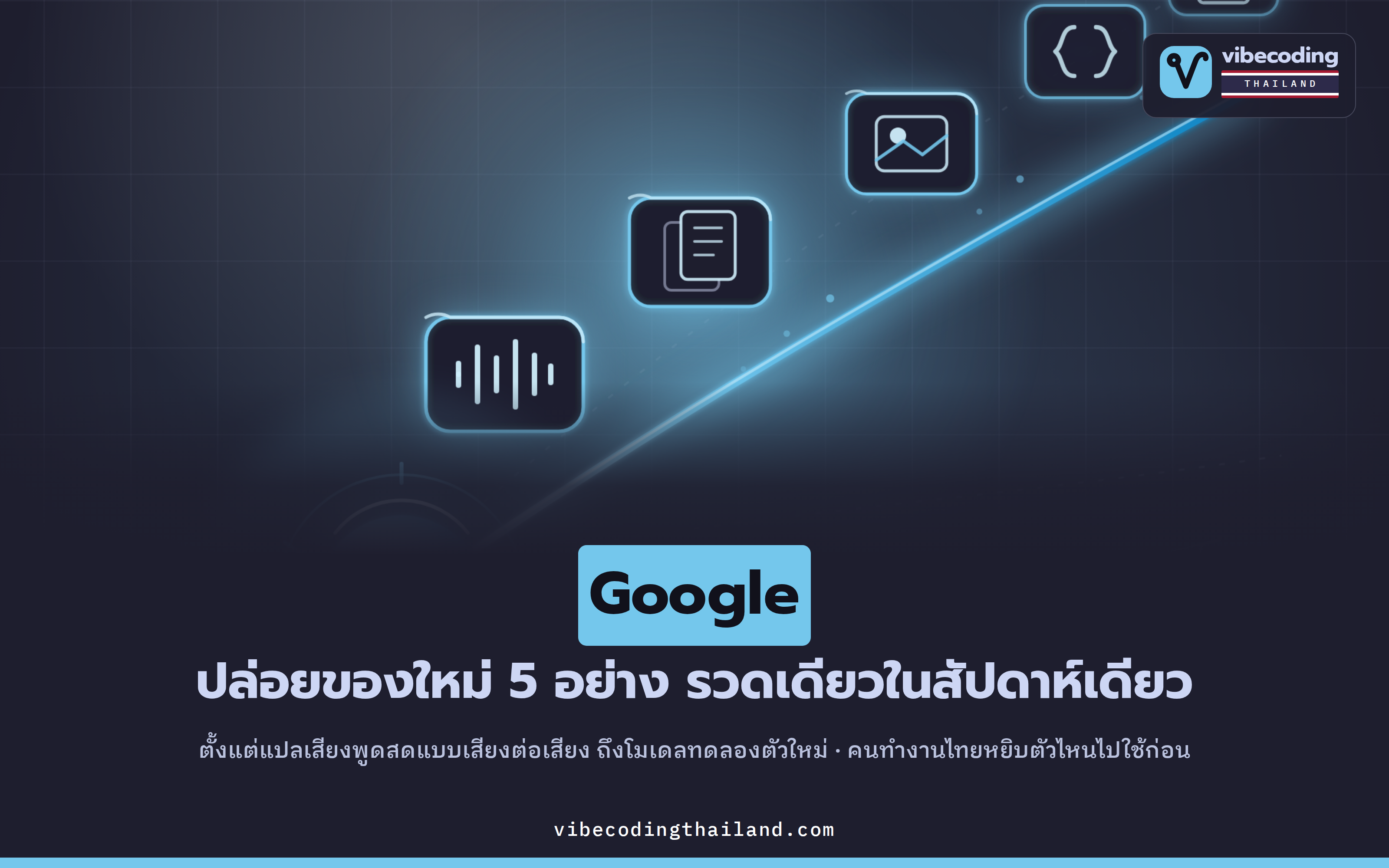 Google สรุปของใหม่ 5 อย่างในโพสต์เดียว หลังปล่อยรัวตลอดสัปดาห์ ตั้งแต่ Gemini 3.5 Live Translate ถึง DiffusionGemma