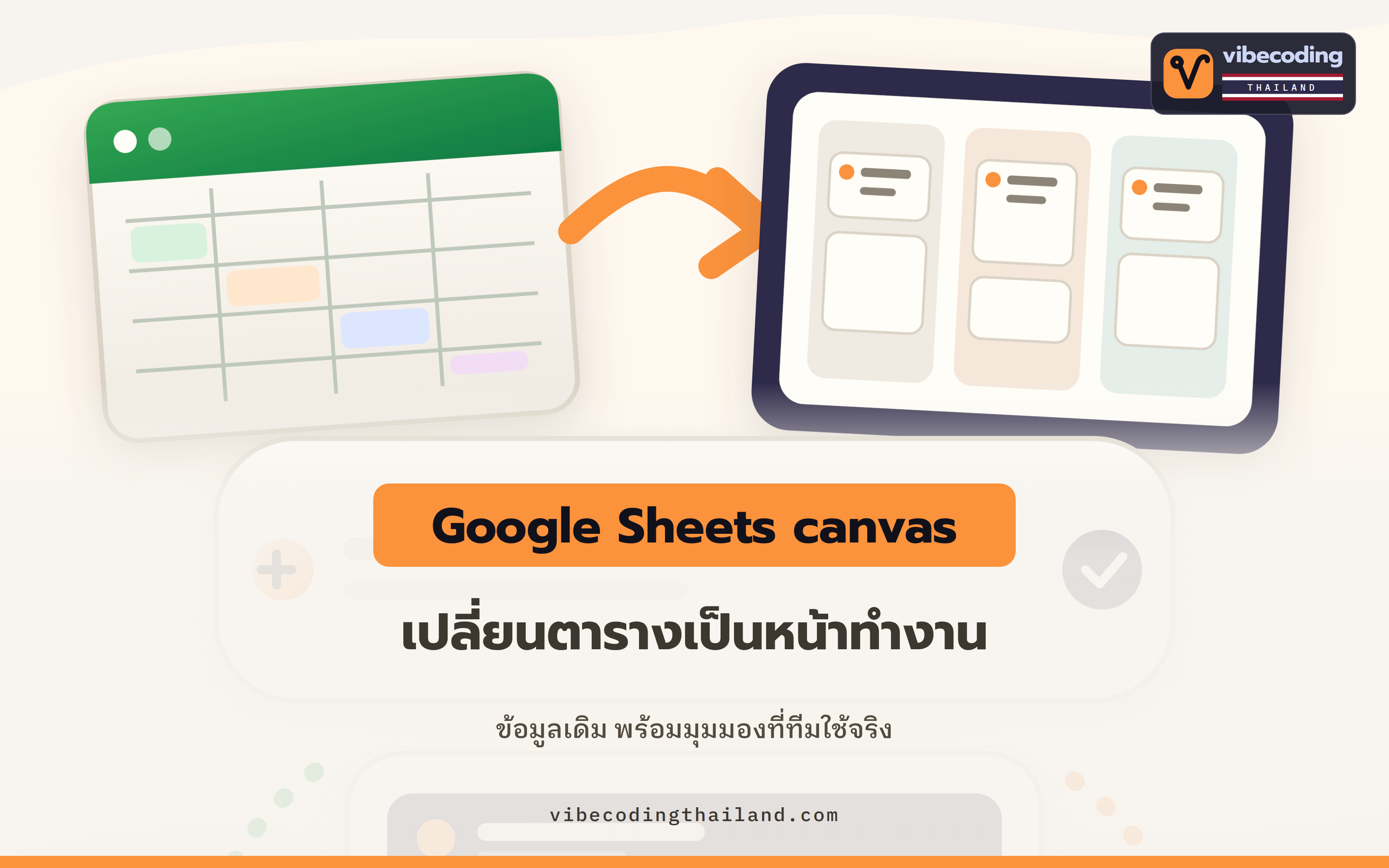 Google Sheets canvas: เปลี่ยนตารางเดิมให้เป็นหน้าทำงานของทีม
