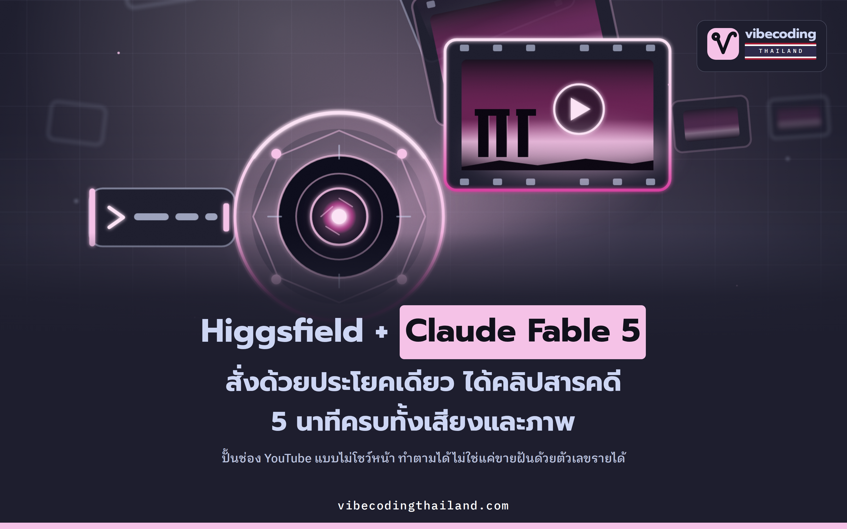 Higgsfield AI + Claude Fable 5 ปั้นช่อง YouTube ไม่โชว์หน้า สั่งประโยคเดียวได้คลิปสารคดี 5 นาทีครบทั้งเสียงและภาพ