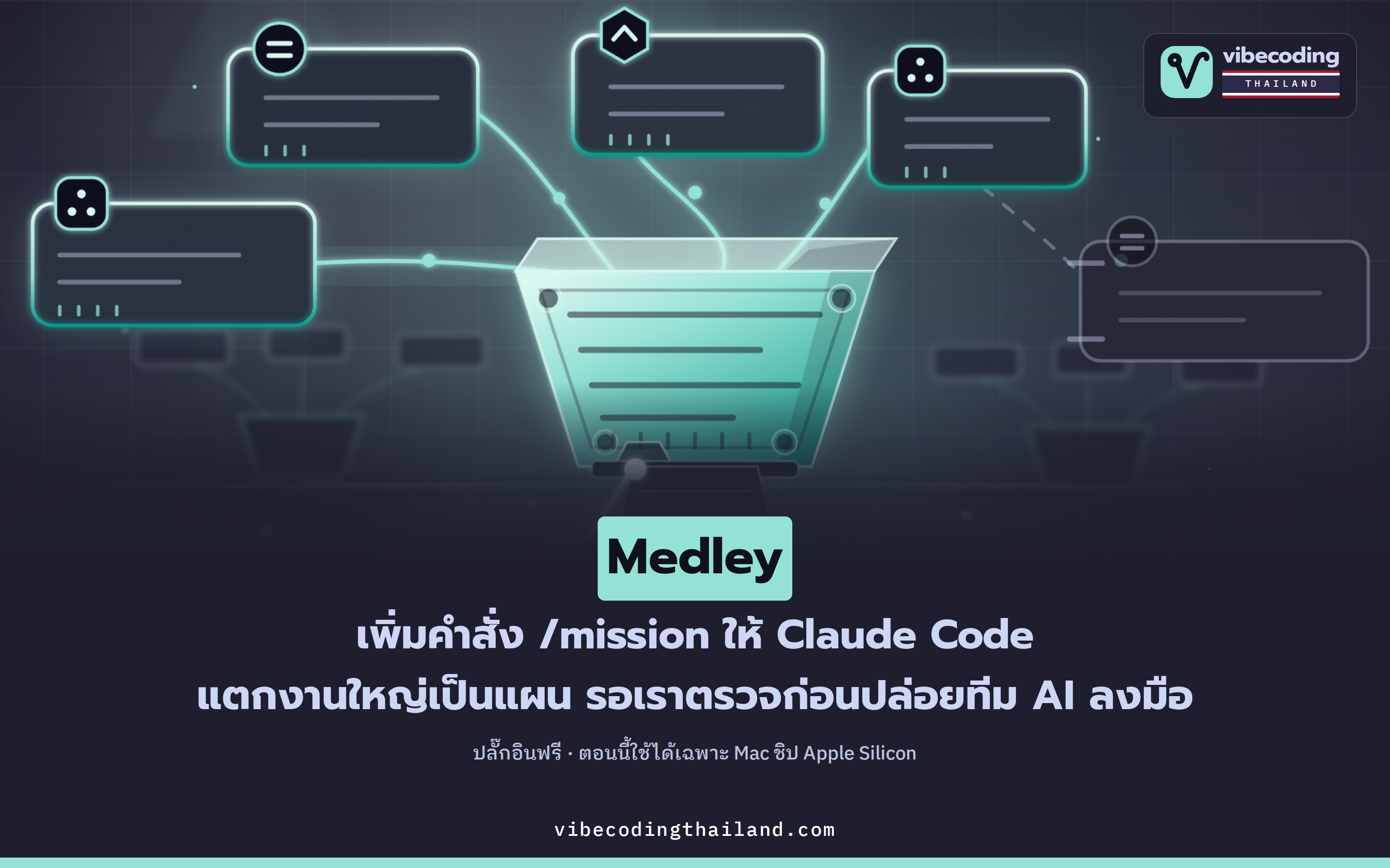 Medley ปลั๊กอินเพิ่มคำสั่ง /mission ให้ Claude Code แตกงานเป็นผังให้ดูก่อนปล่อย agent ลุยบน Mac