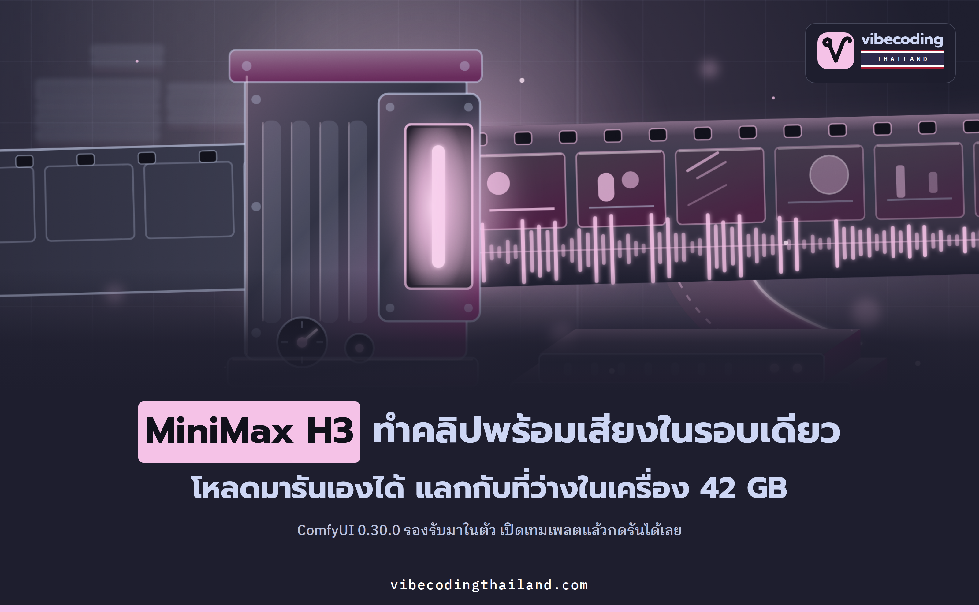 MiniMax H3 บน ComfyUI ปั้นคลิปพร้อมเสียงในรอบเดียว โหลดมารันเองได้ แลกกับพื้นที่ดิสก์ 42 GB