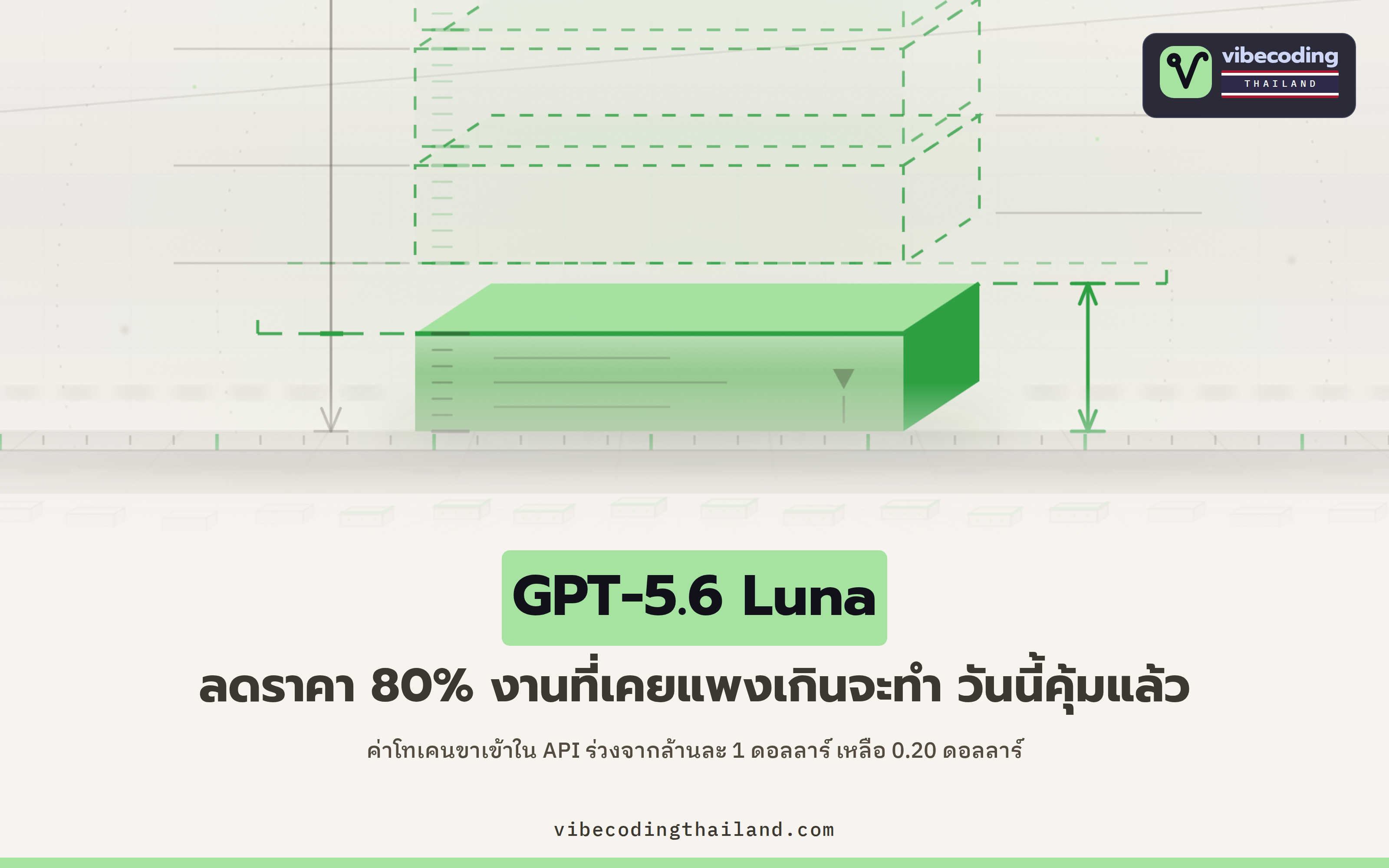 OpenAI ลดราคา GPT-5.6 Luna 80% เหลือล้านโทเคนละ 0.20 ดอลลาร์ งานที่เคยไม่คุ้มจ่ายเพิ่งกลายเป็นคุ้ม