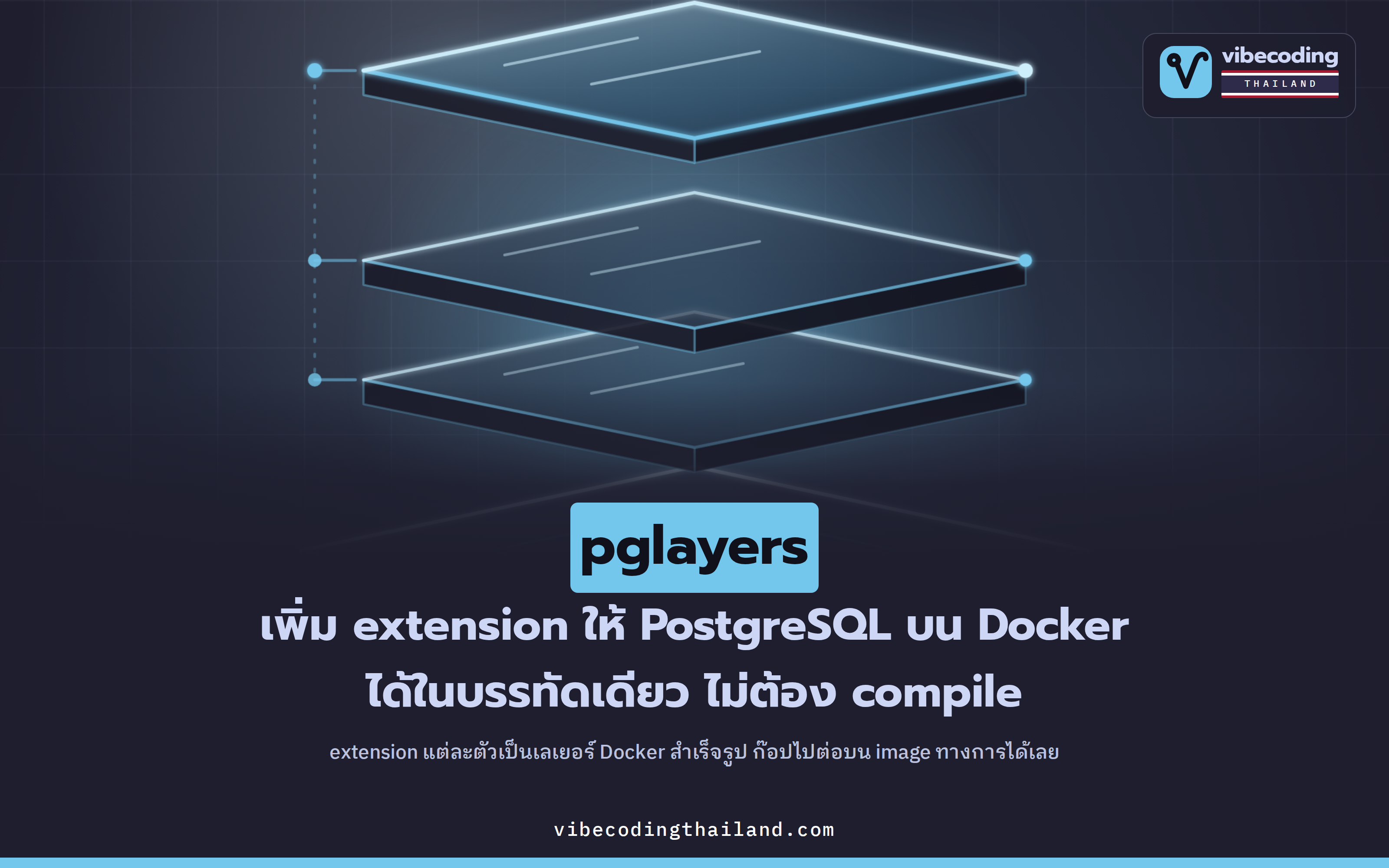 pglayers เพิ่ม extension ให้ PostgreSQL ใน Docker บรรทัดเดียว ไม่ต้อง compile