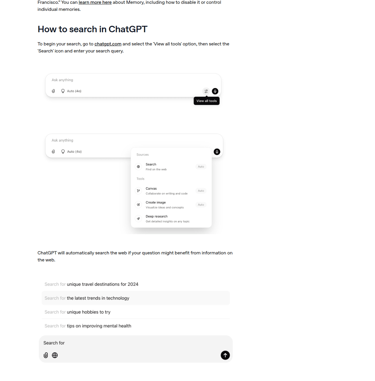 วิธีเปิดใช้ search พร้อมภาพหน้าจอจริงจากบทความอย่างเป็นทางการของ OpenAI