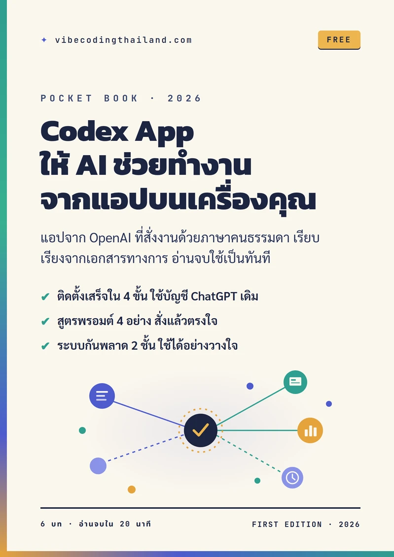 ปกหนังสือ Codex App ให้ AI ช่วยทำงานจากแอปบนเครื่องคุณ