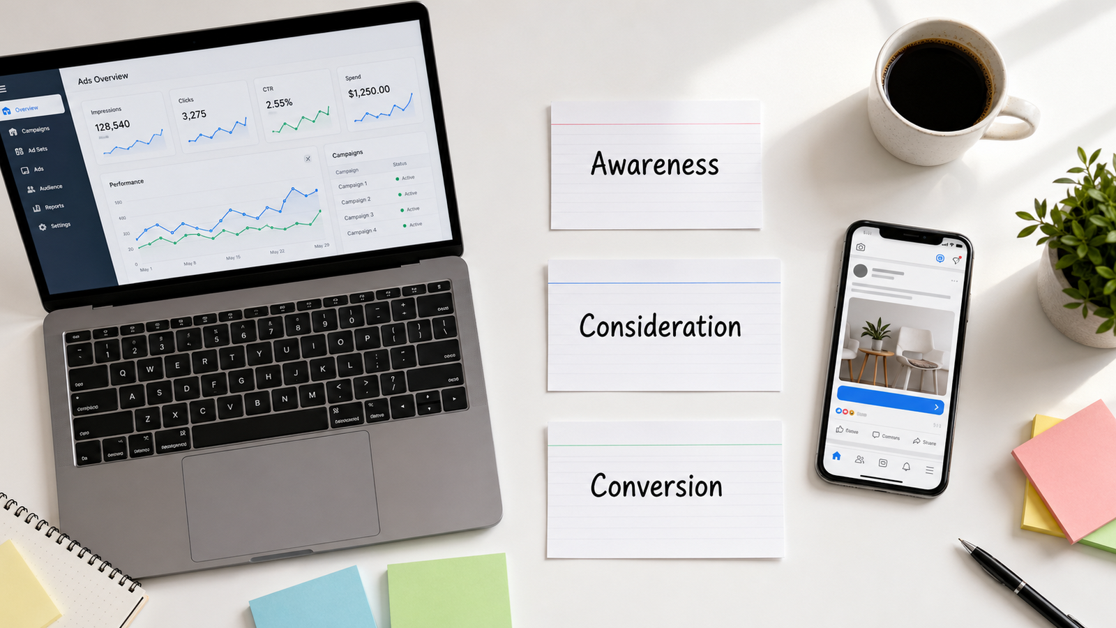 เขียน Facebook/Instagram Ad Copy 3 Variants ตาม Funnel Stage