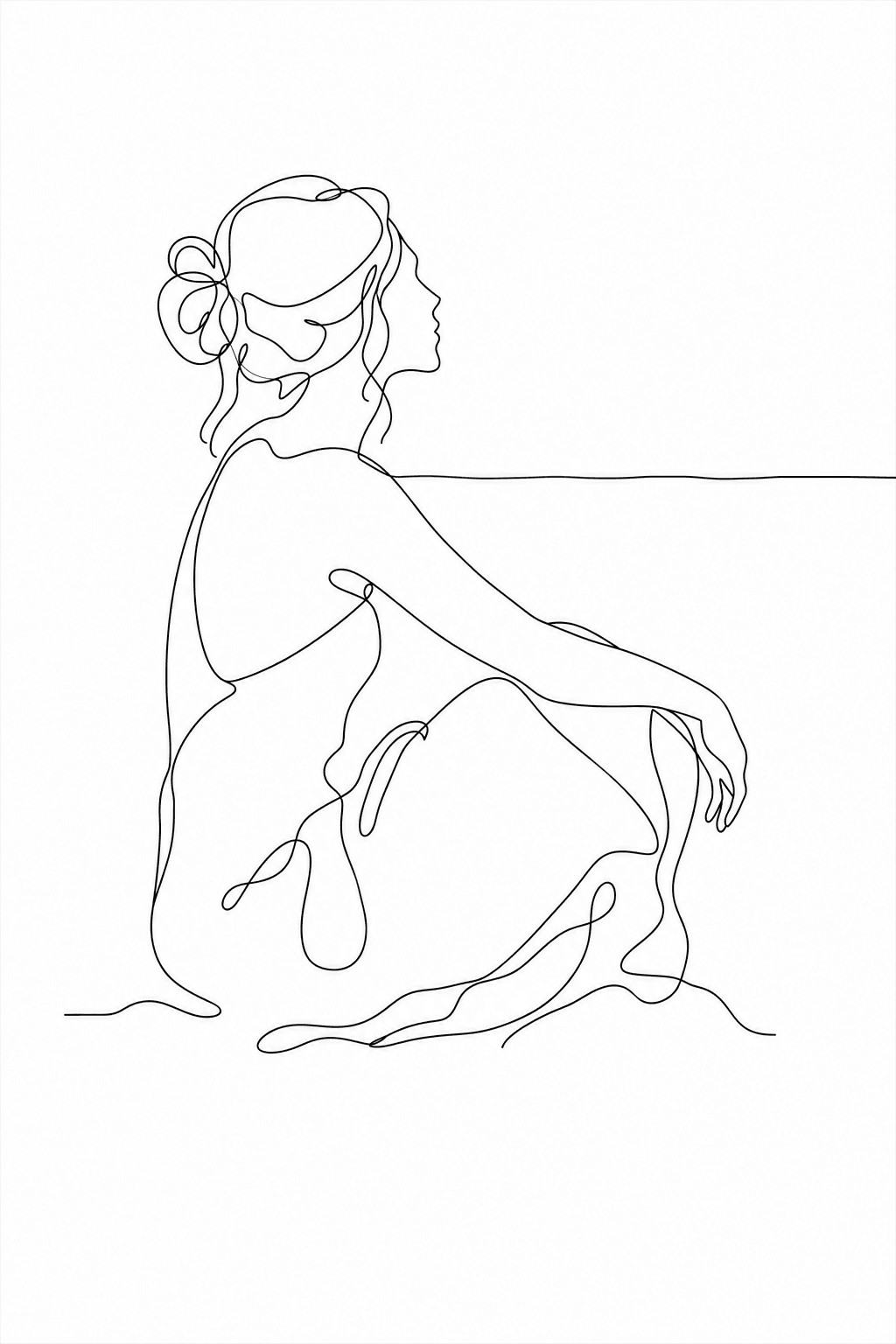 ตัวอย่างผลลัพธ์ของพรอมต์ สร้างภาพ Minimalist Line Art สไตล์ Scandi สำหรับติดผนัง